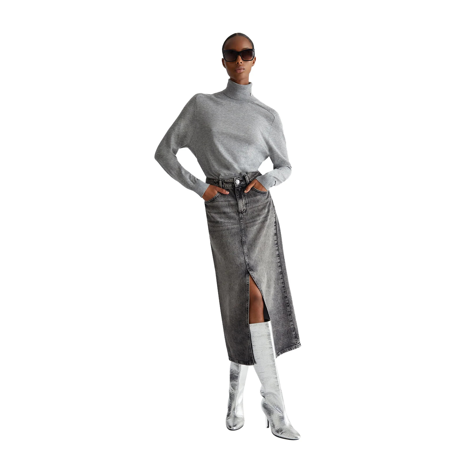 Dolcevita Donna in cotone e cashmere Grigio - Image 7
