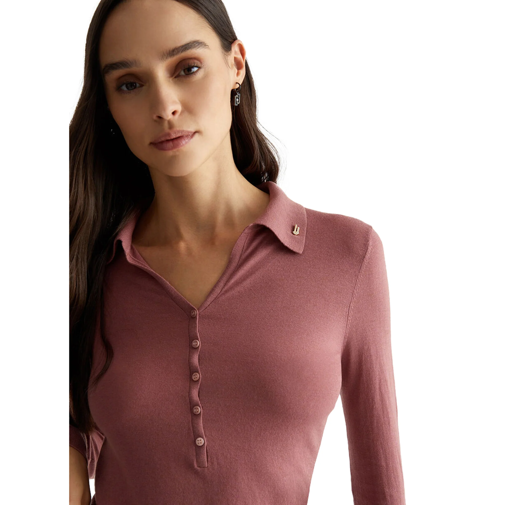 Polo Donna in misto cashmere Rosa - Image 4