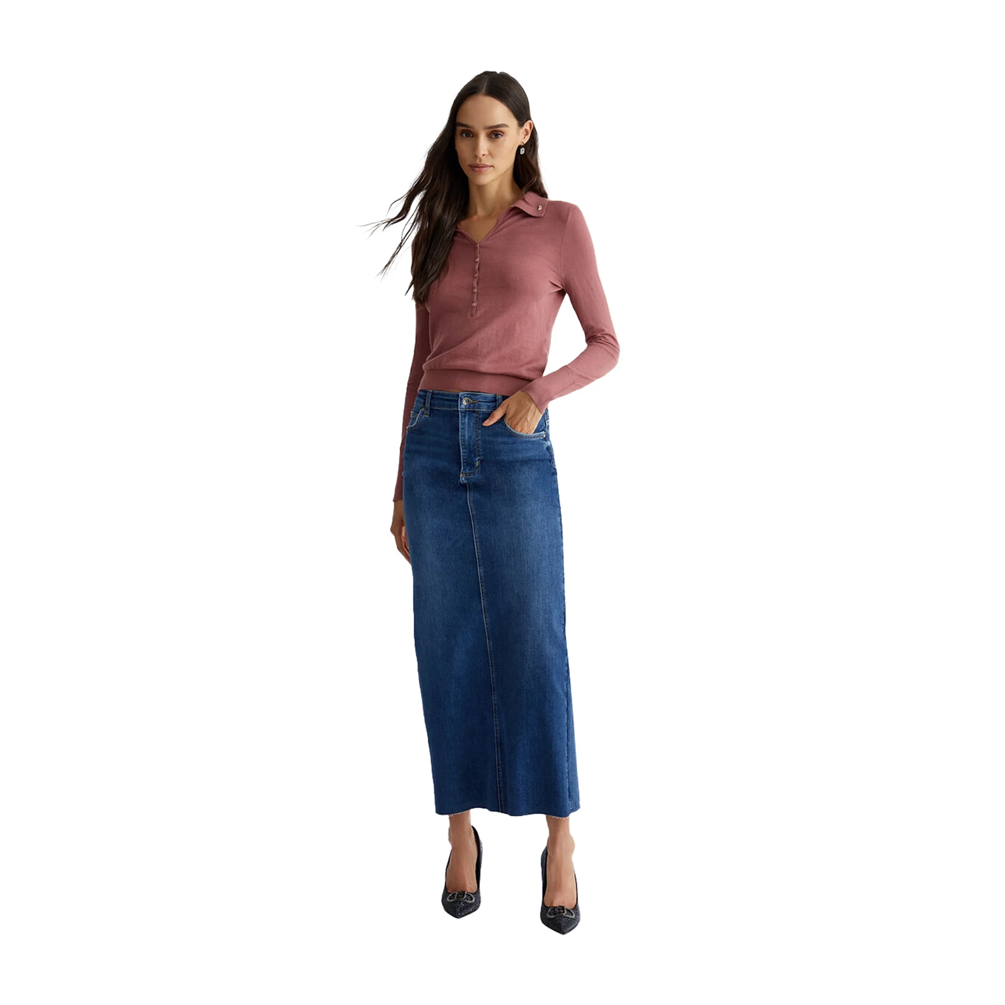 Polo Donna in misto cashmere Rosa - Image 7