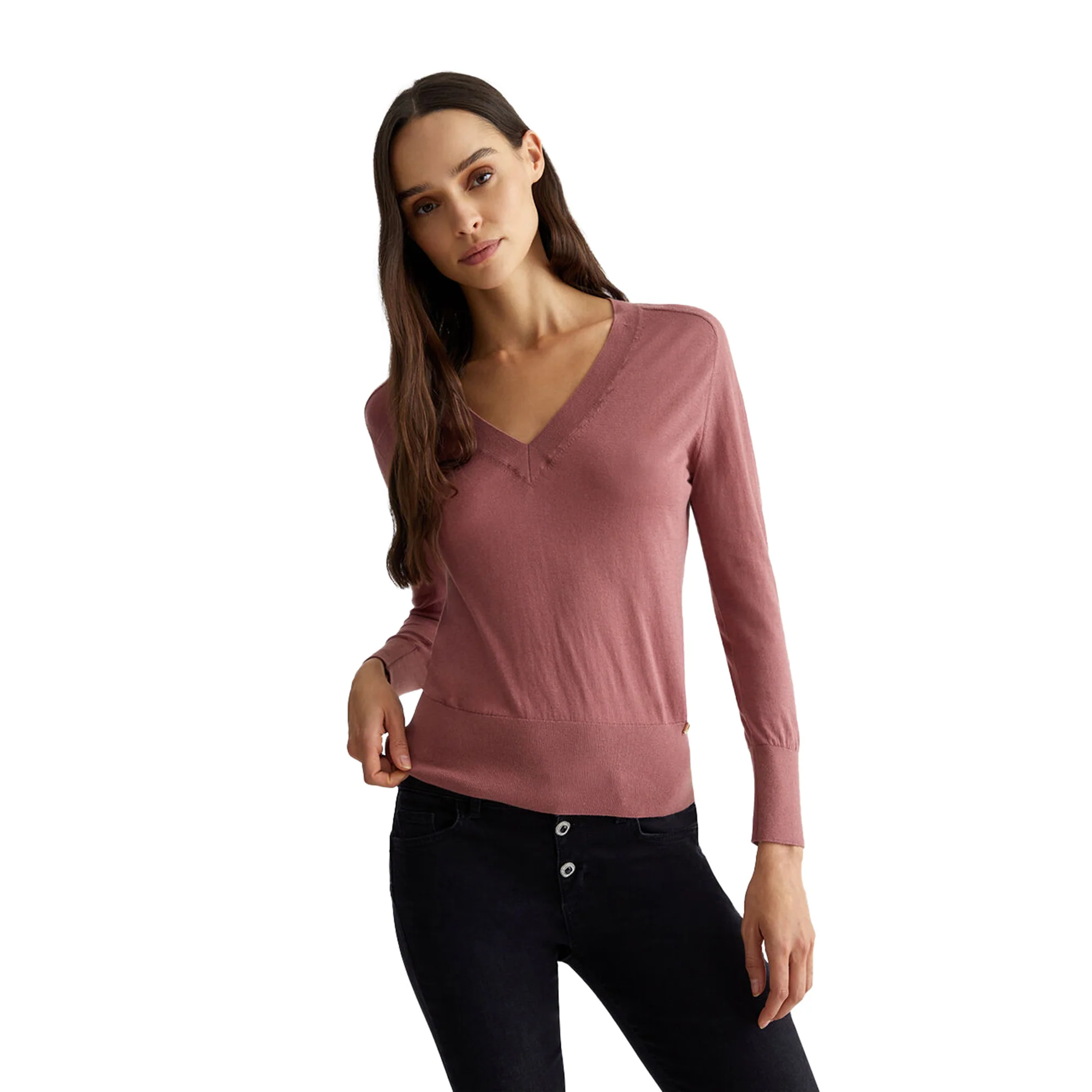 Maglia Donna in cotone e cashmere Rosa - Image 2