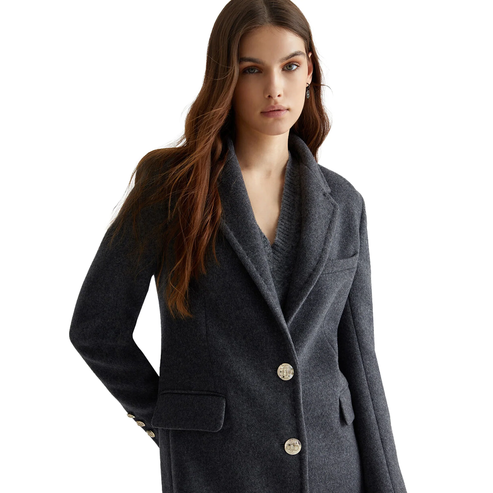 Cappotto Slim Donna in misto lana Grigio - Image 2
