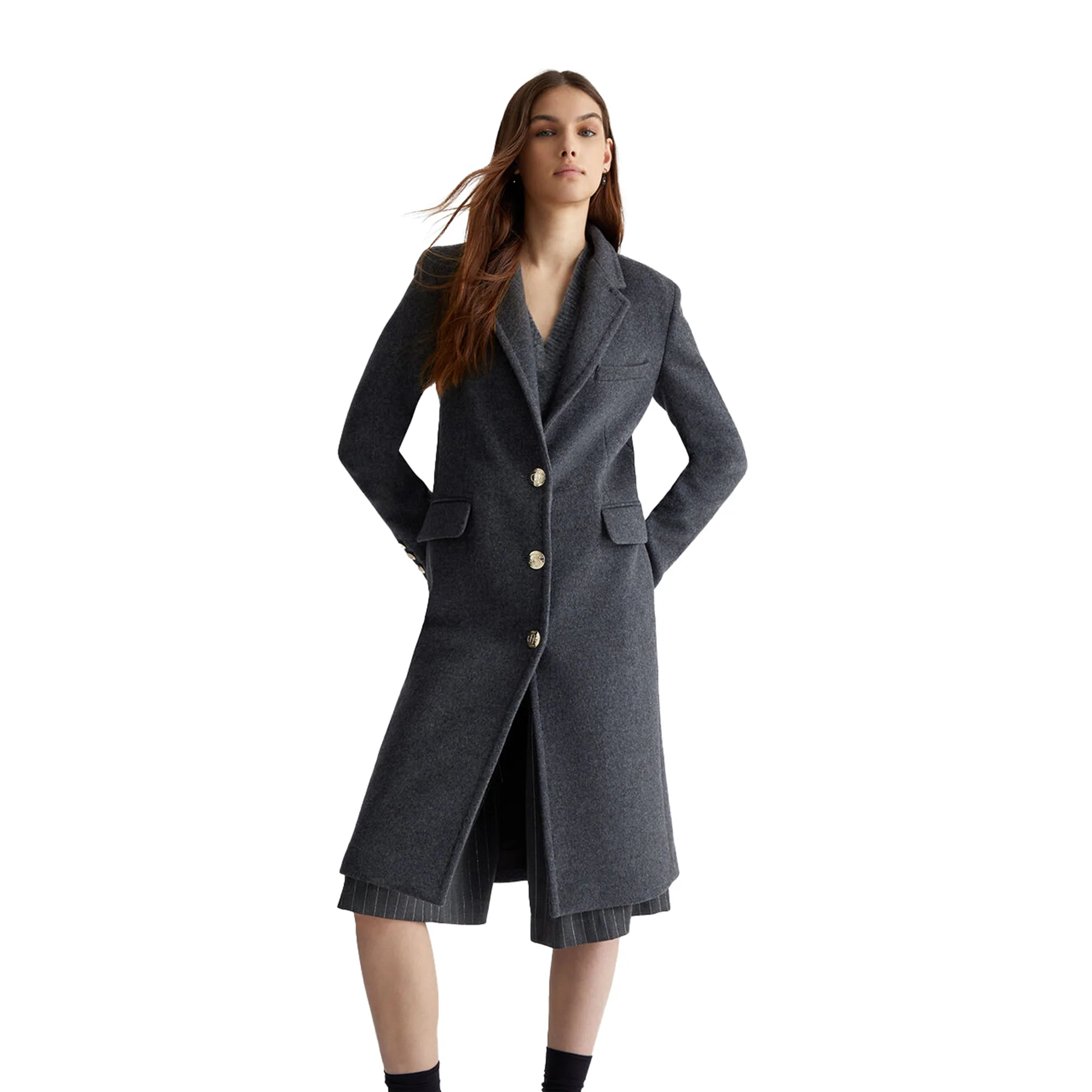 Cappotto Slim Donna in misto lana Grigio - Image 4
