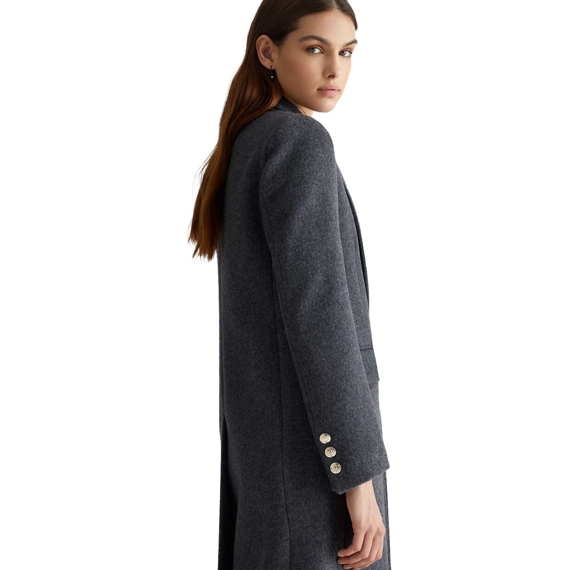 Cappotto Slim Donna in misto lana Grigio - Image 5