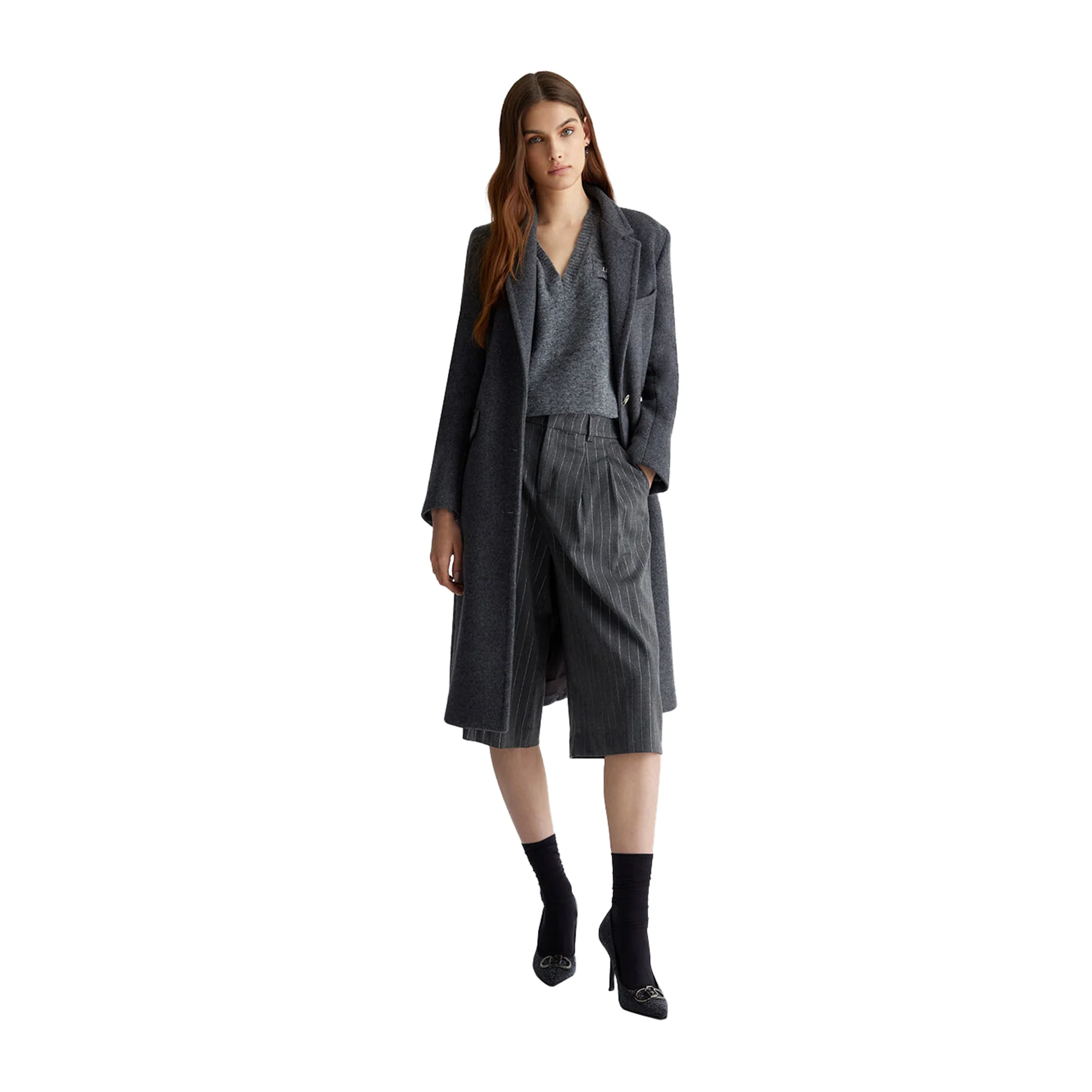 Cappotto Slim Donna in misto lana Grigio - Image 6