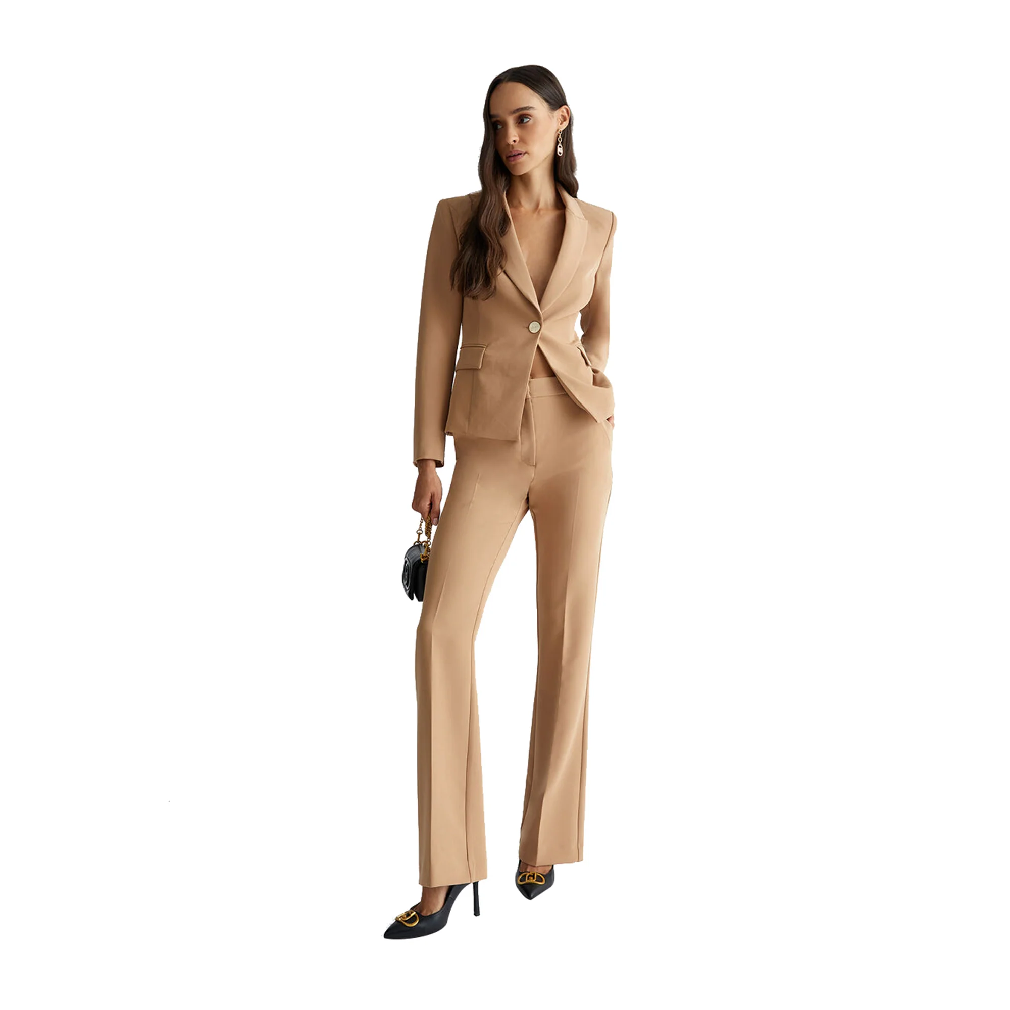 Blazer Donna Stretch monopetto Marrone chiaro - Image 7