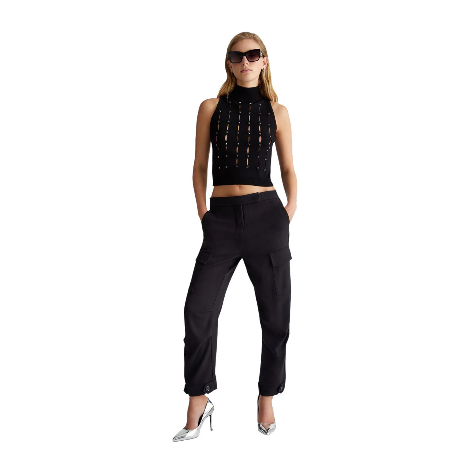 Pantaloni cropped Donna con tasche - Image 7
