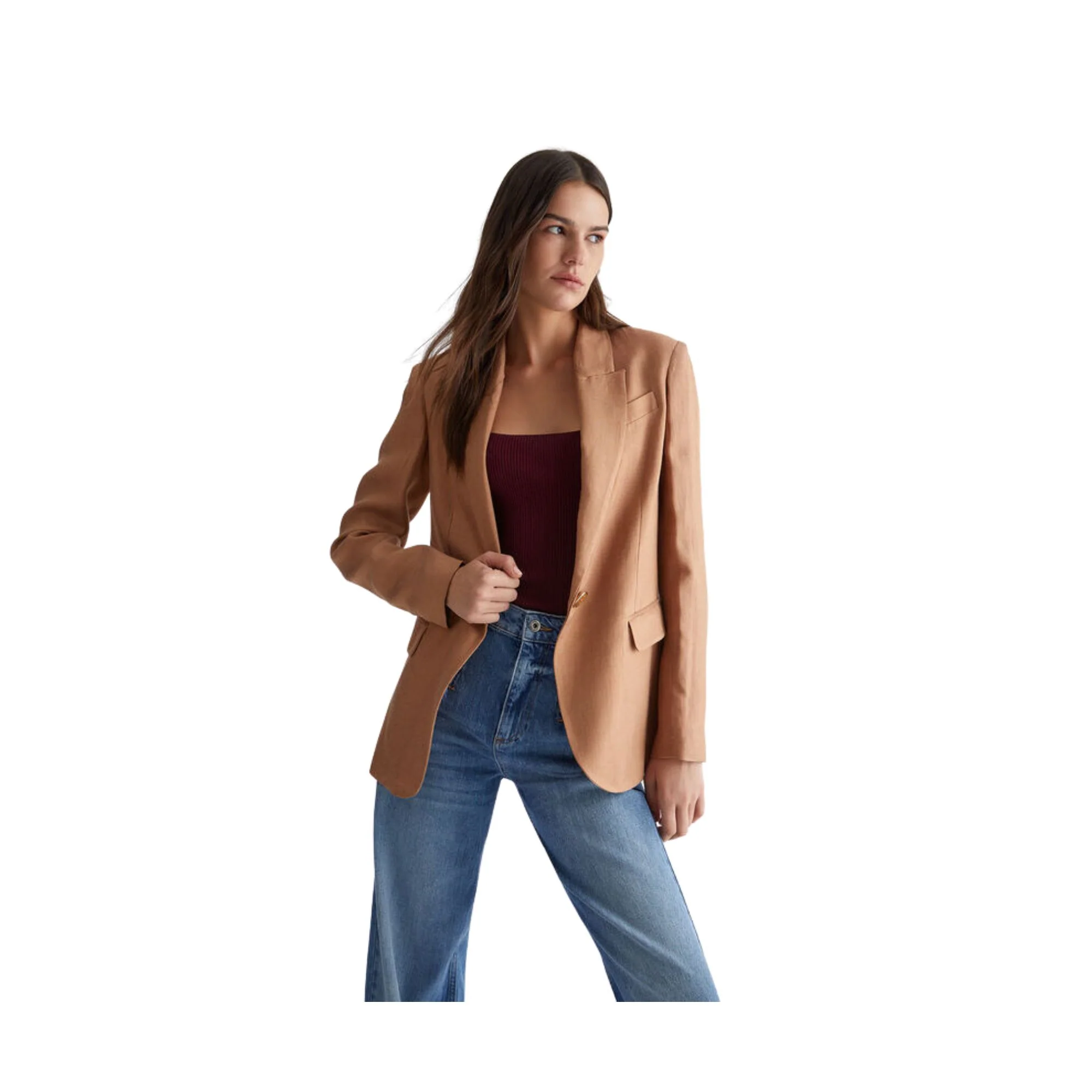 Giacca Donna in misto lino monopetto - Image 2