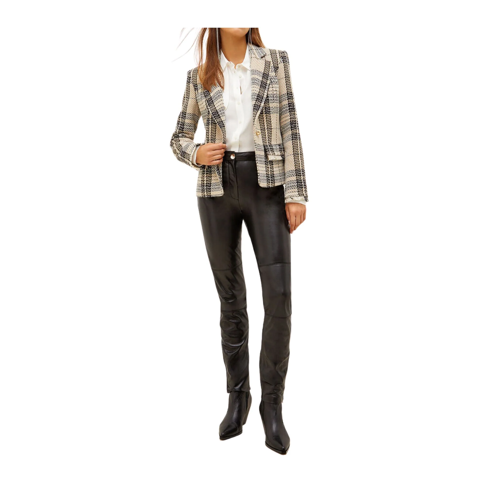 Giacca Donna monopetto con motivo tartan - Image 2