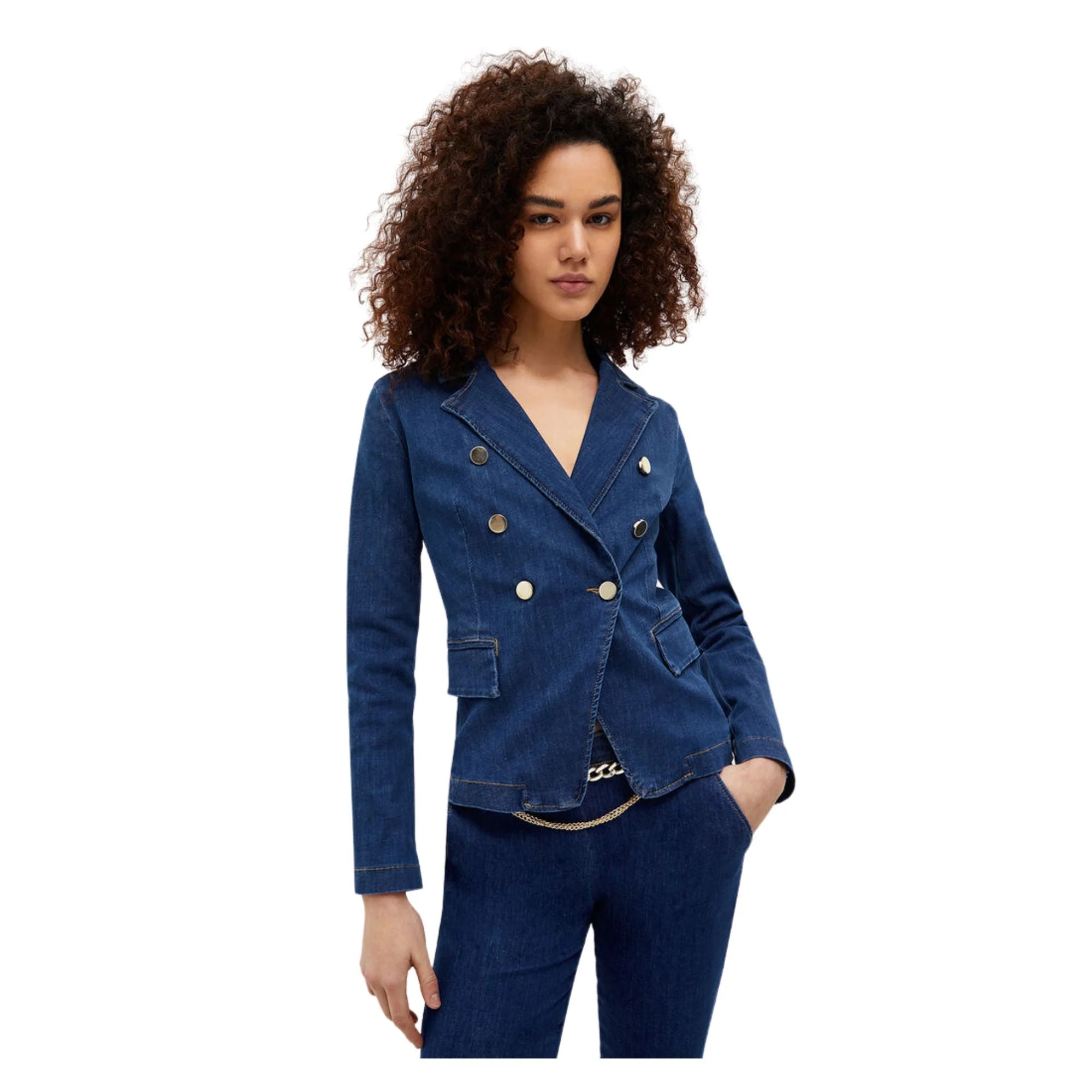 Giacca Donna in jeans chiusura doppiopetto - Image 6