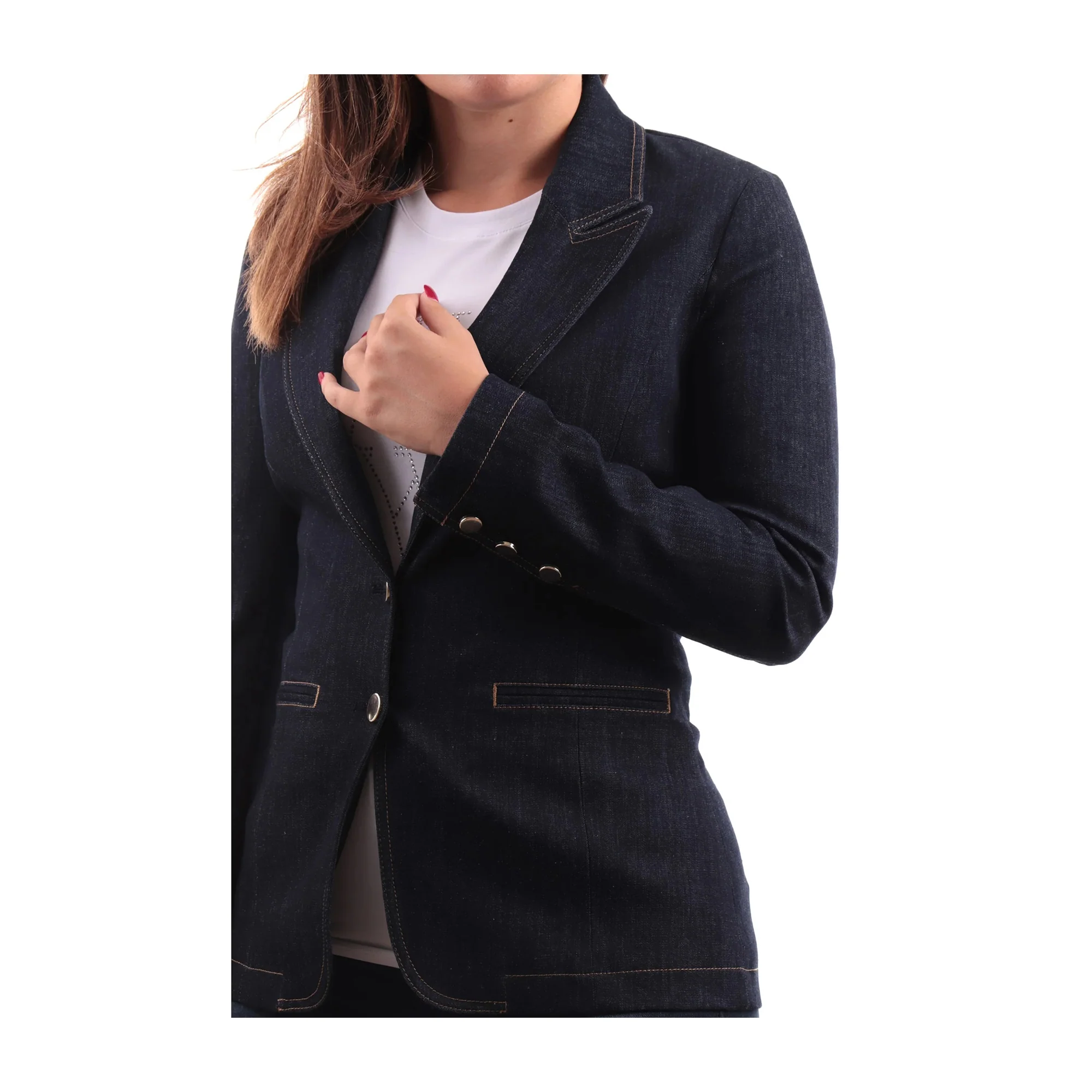 Giacca Donna in Jeans con bottoni - Image 3