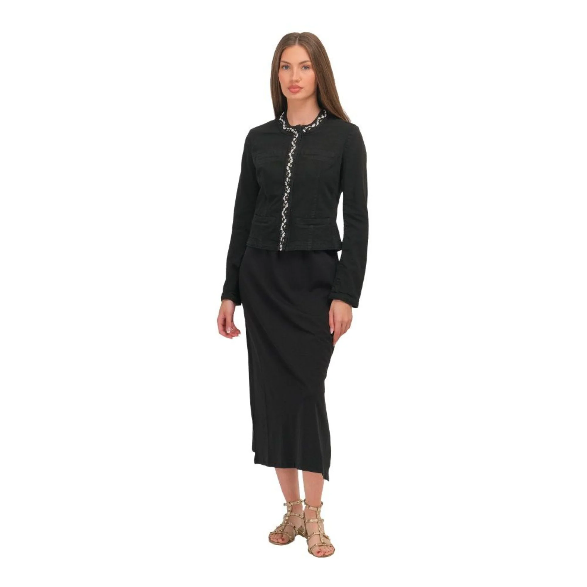 Giacca Donna con strass sulla chiusura - Image 3