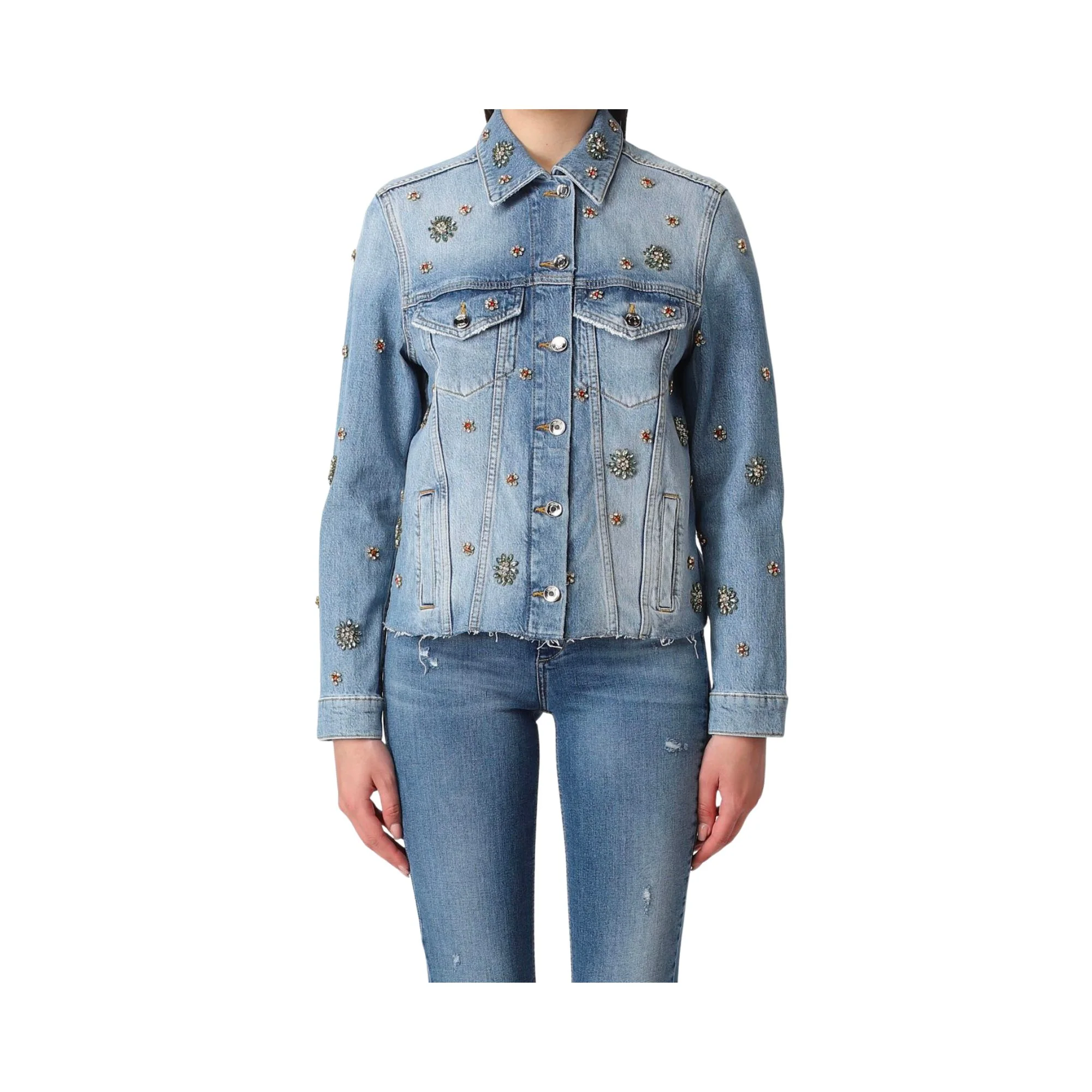 Giacca Donna Jeans con clip all-over - Image 2