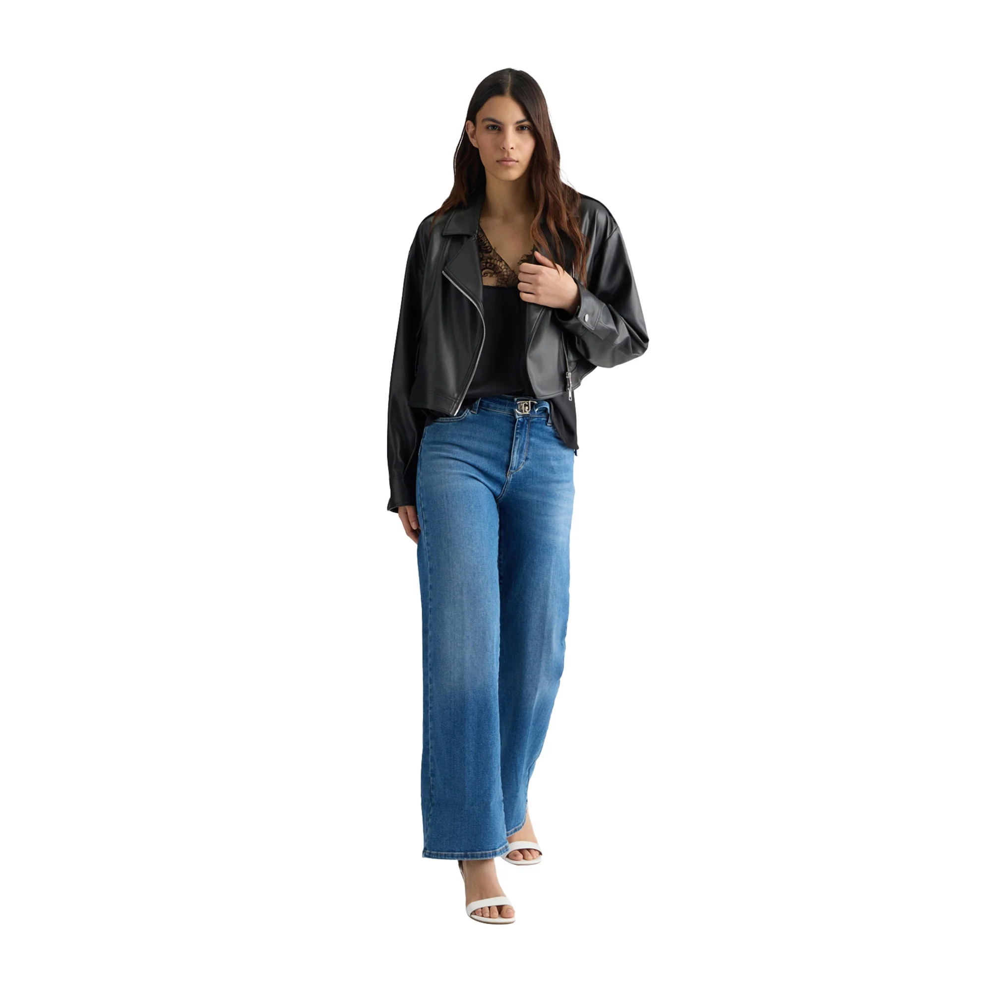 Giacca Donna cropped modello biker - Image 5