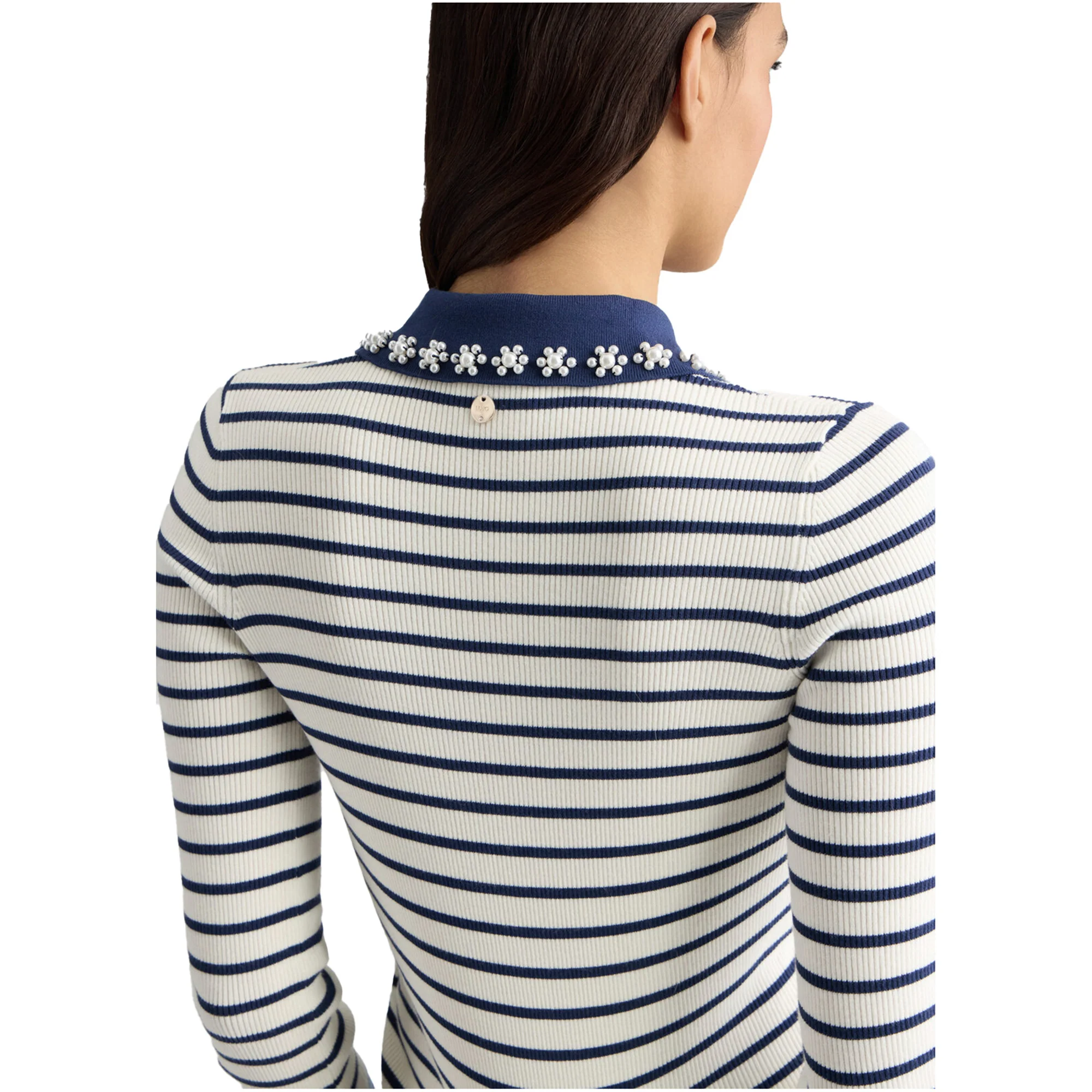Maglia Donna a righe con colletto e bottoni - Image 5