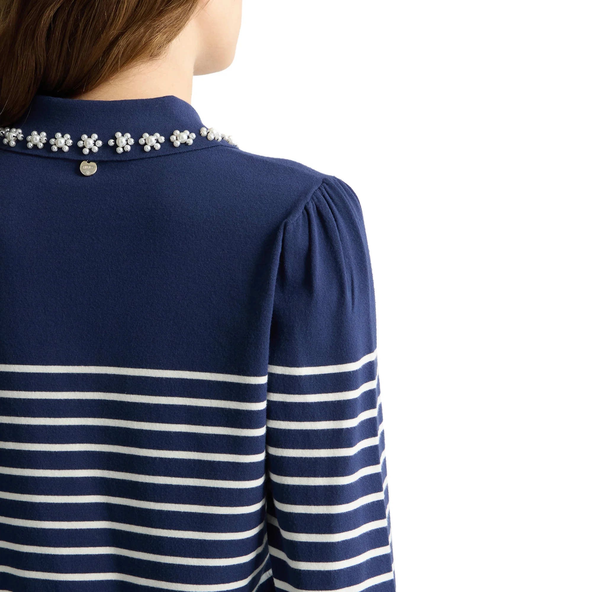 Maglia Donna a righe con colletto Blu - Image 4