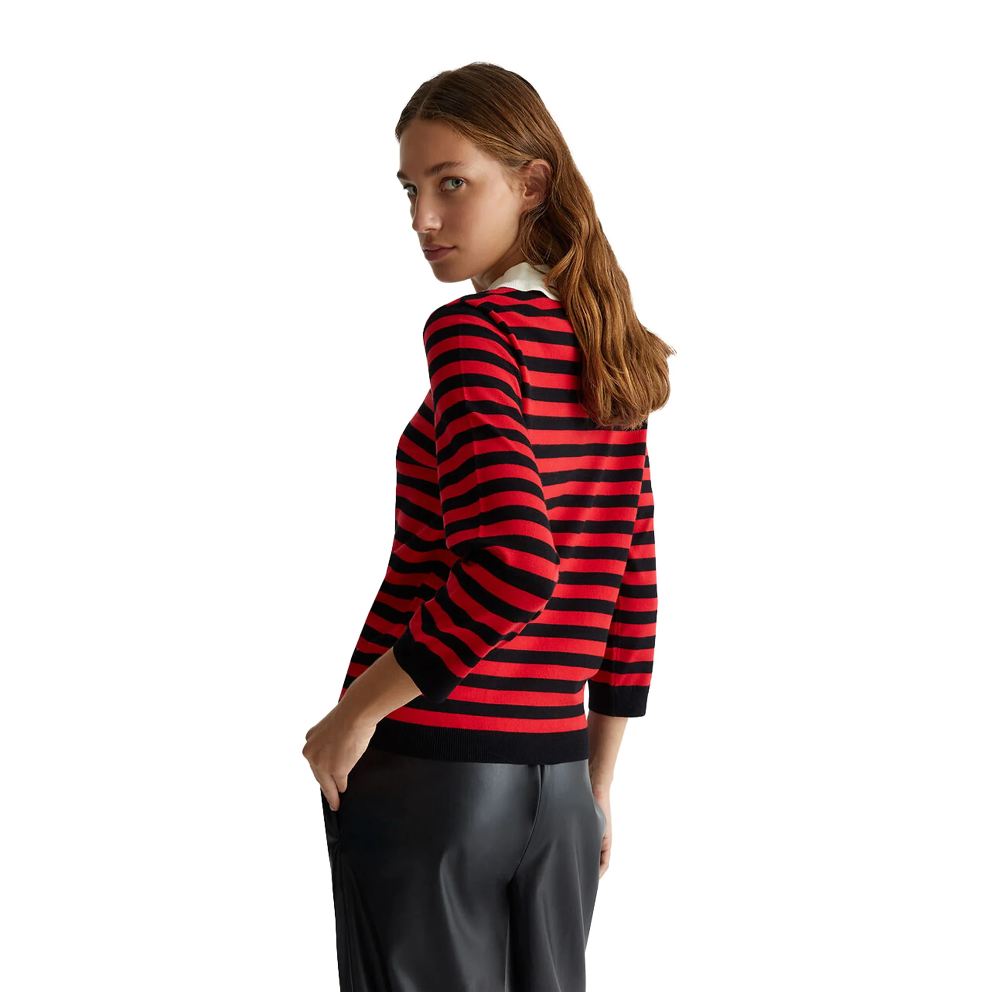 Maglia Donna a righe con bottoni gioiello - Image 3