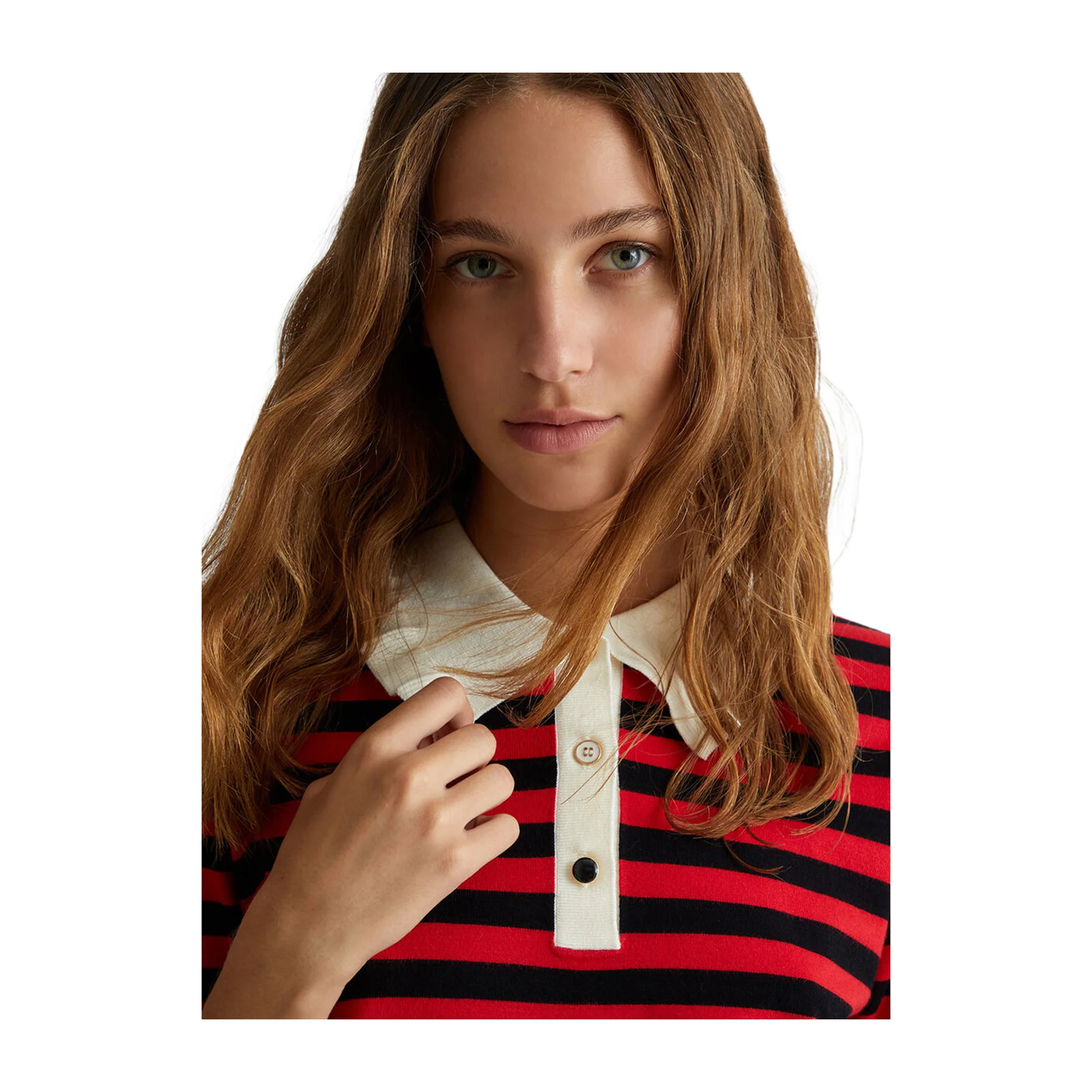 Maglia Donna a righe con bottoni gioiello - Image 4