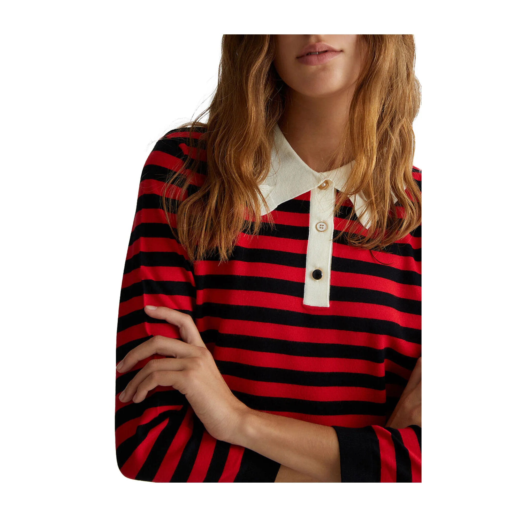 Maglia Donna a righe con bottoni gioiello - Image 5