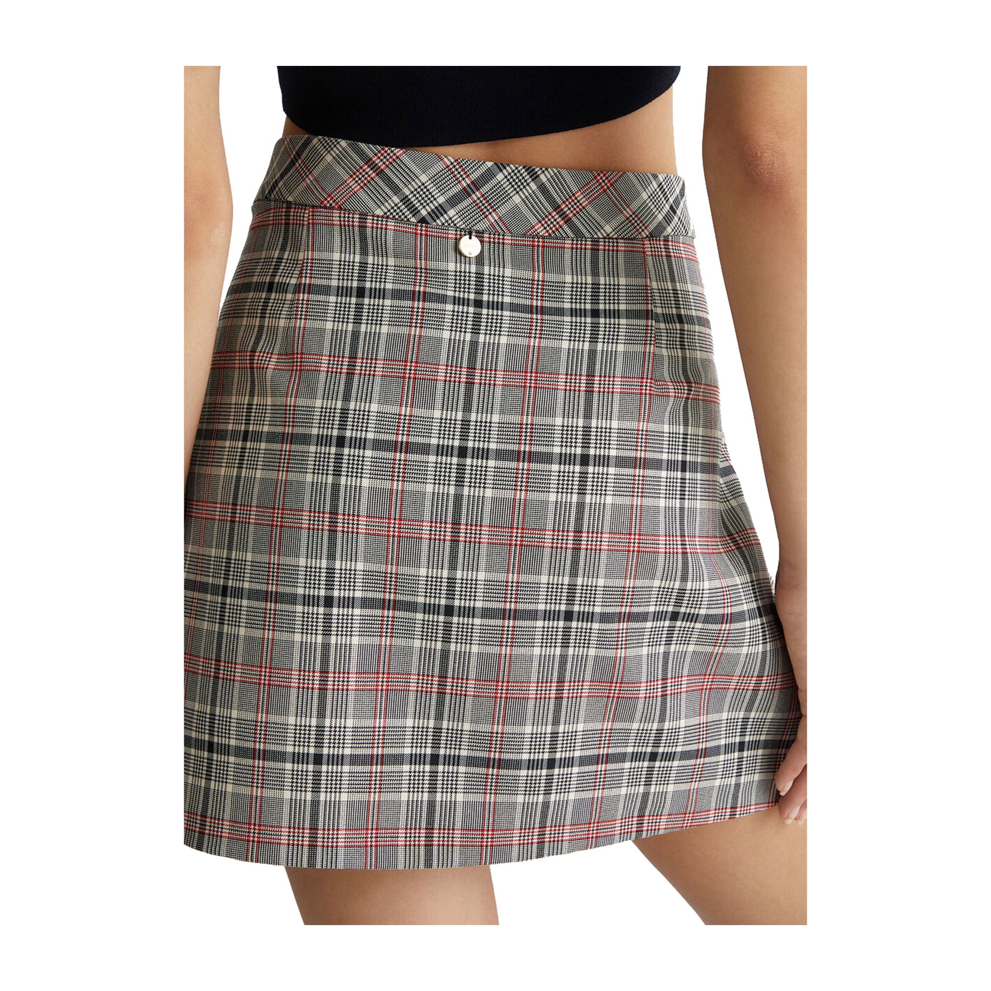 Minigonna Donna in Tartan grigio - Image 6