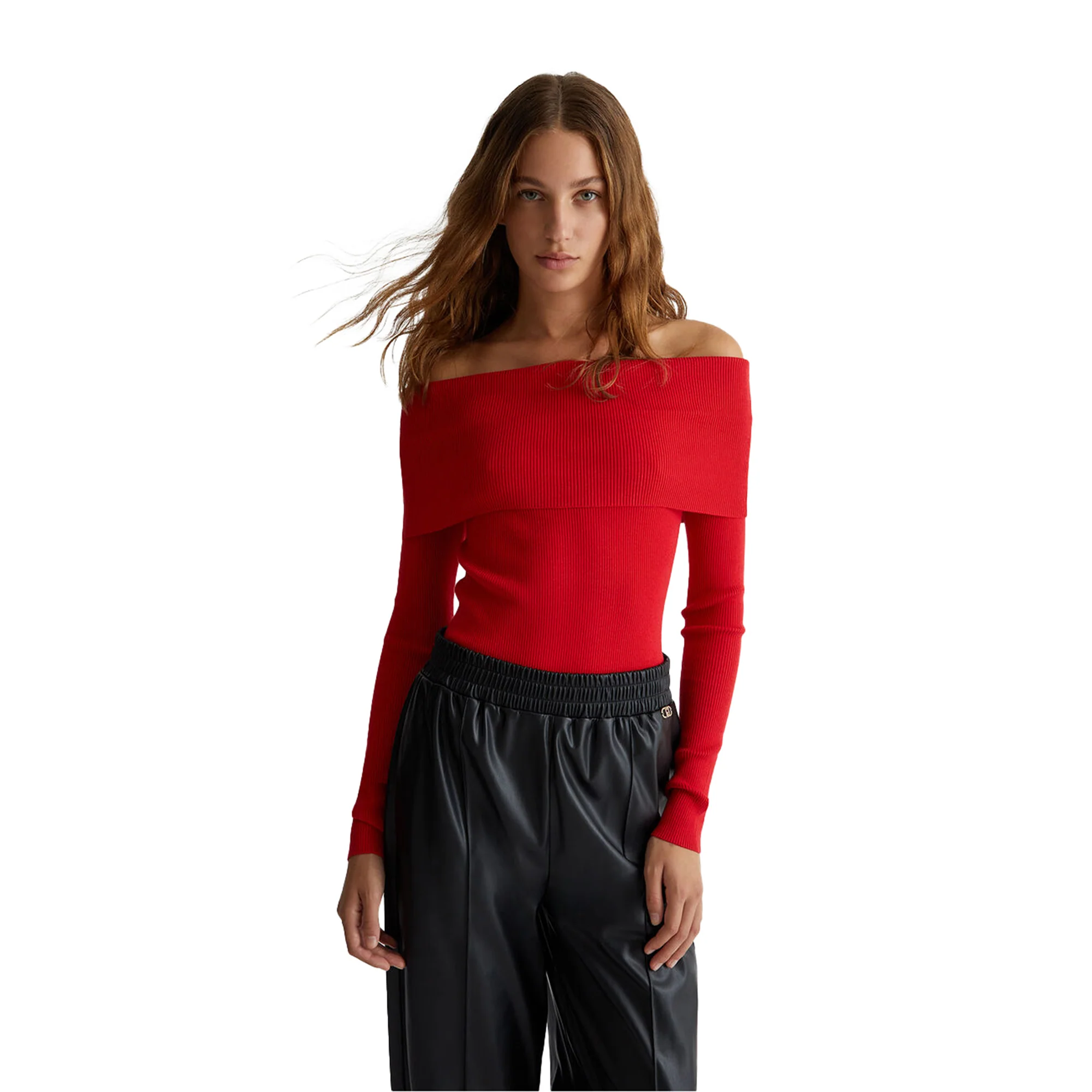 Maglia rossa Donna off-shoulder - Image 2
