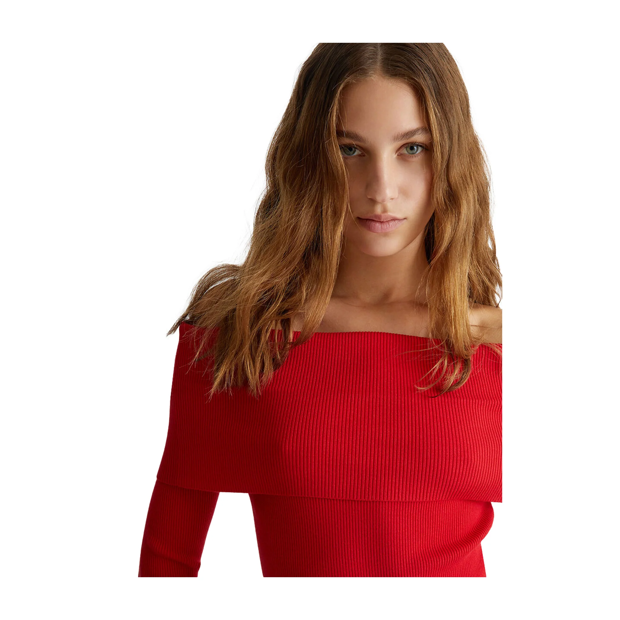 Maglia rossa Donna off-shoulder - Image 4