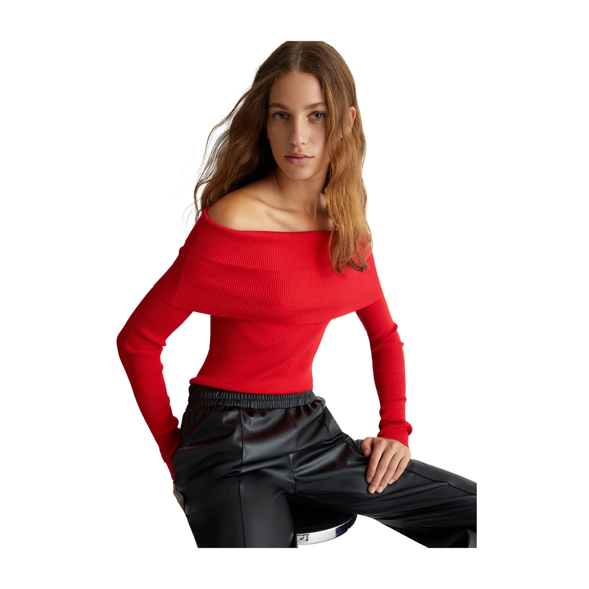 Maglia rossa Donna off-shoulder - Image 6