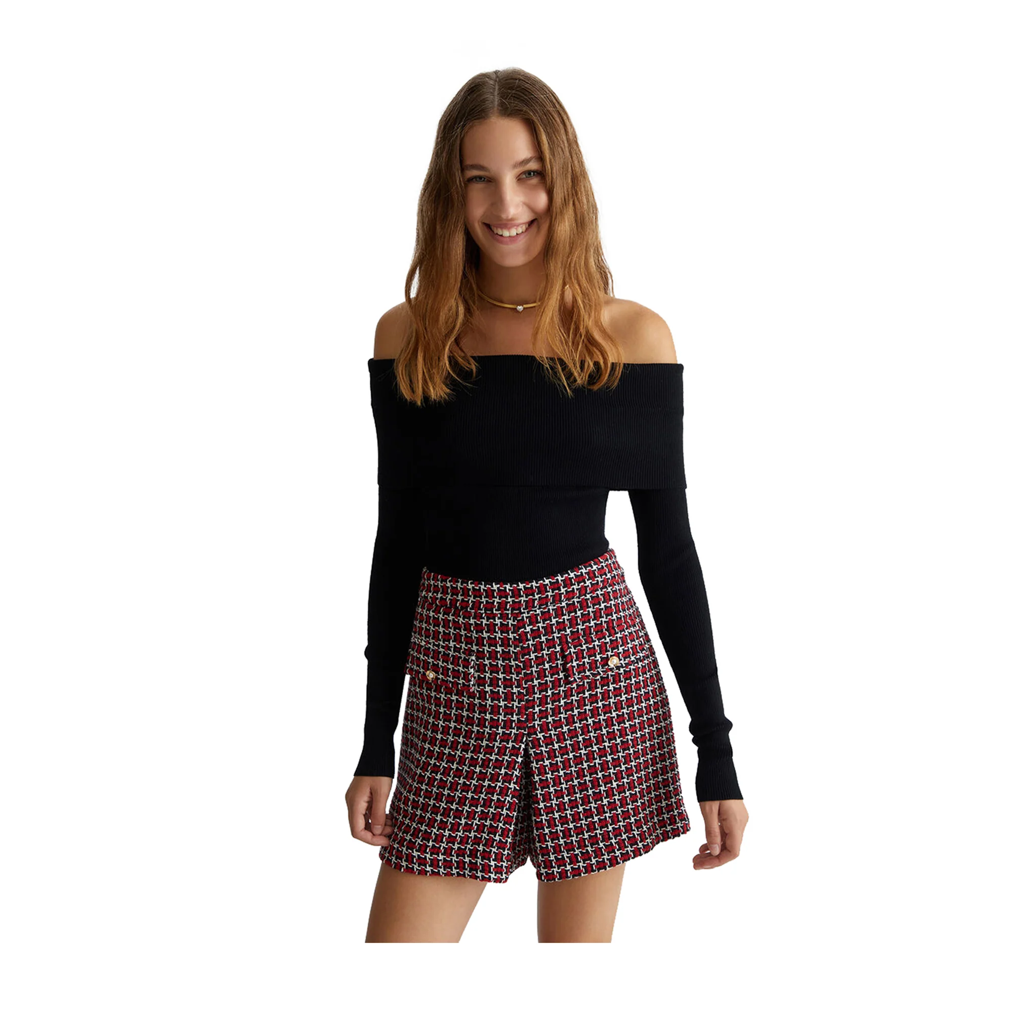 Maglia nera off-shoulder - Image 2