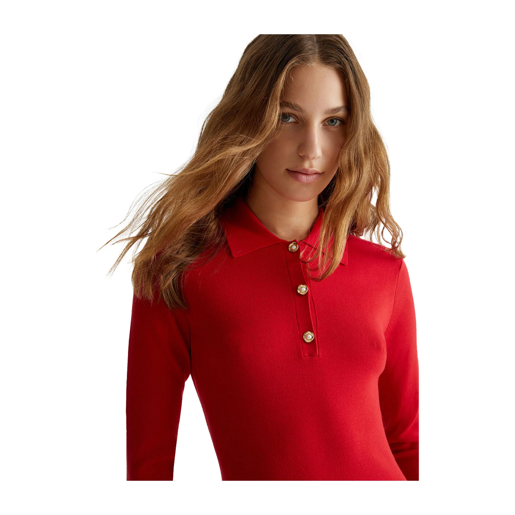 Abito corto Donna in maglia con bottoni gioiello - Image 4