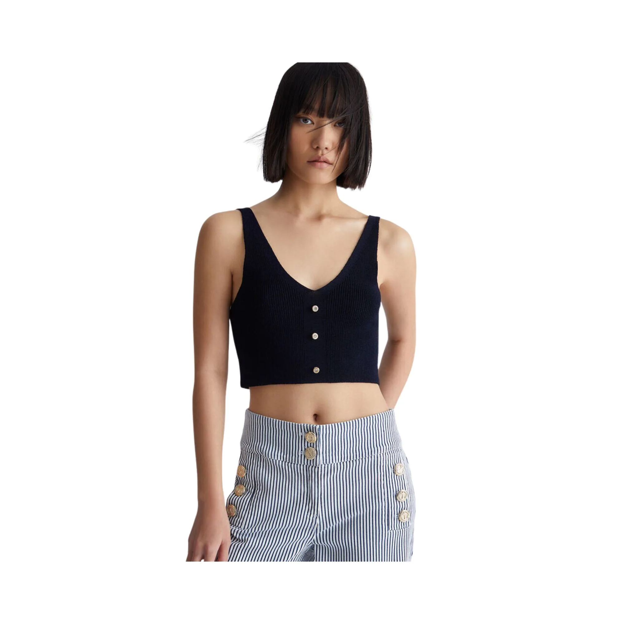 Top Donna in maglia con bottoni - Image 2
