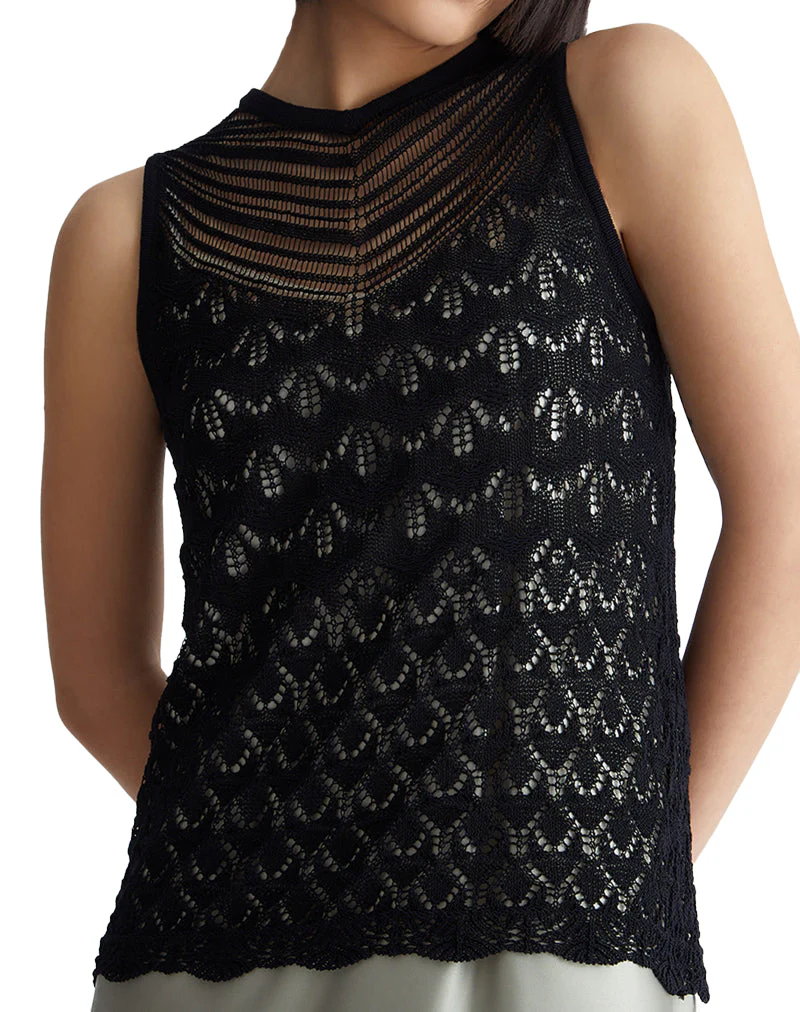 TOP ECOSOSTENIBILE IN MAGLIA - NERO - Image 11