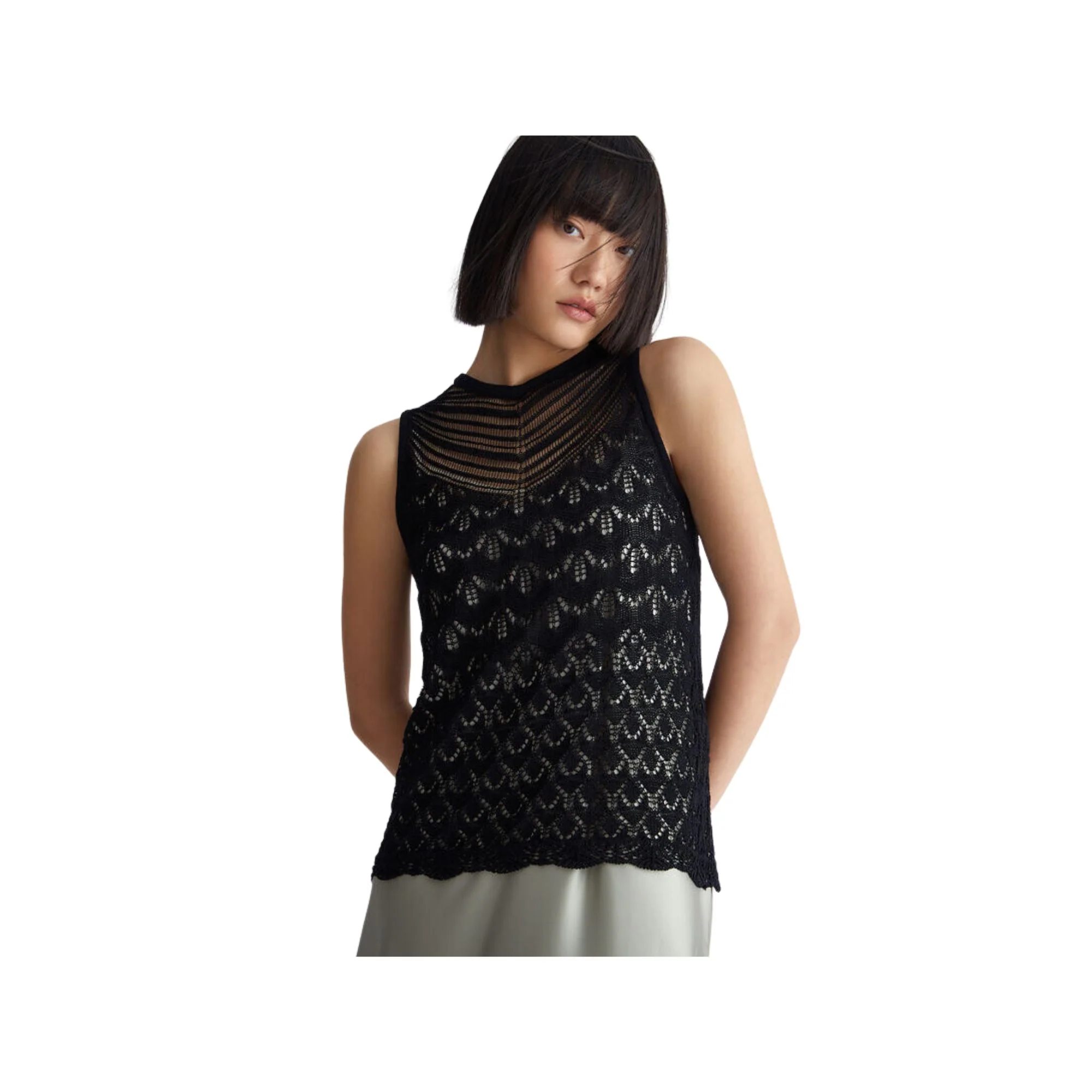 TOP ECOSOSTENIBILE IN MAGLIA - NERO - Image 7