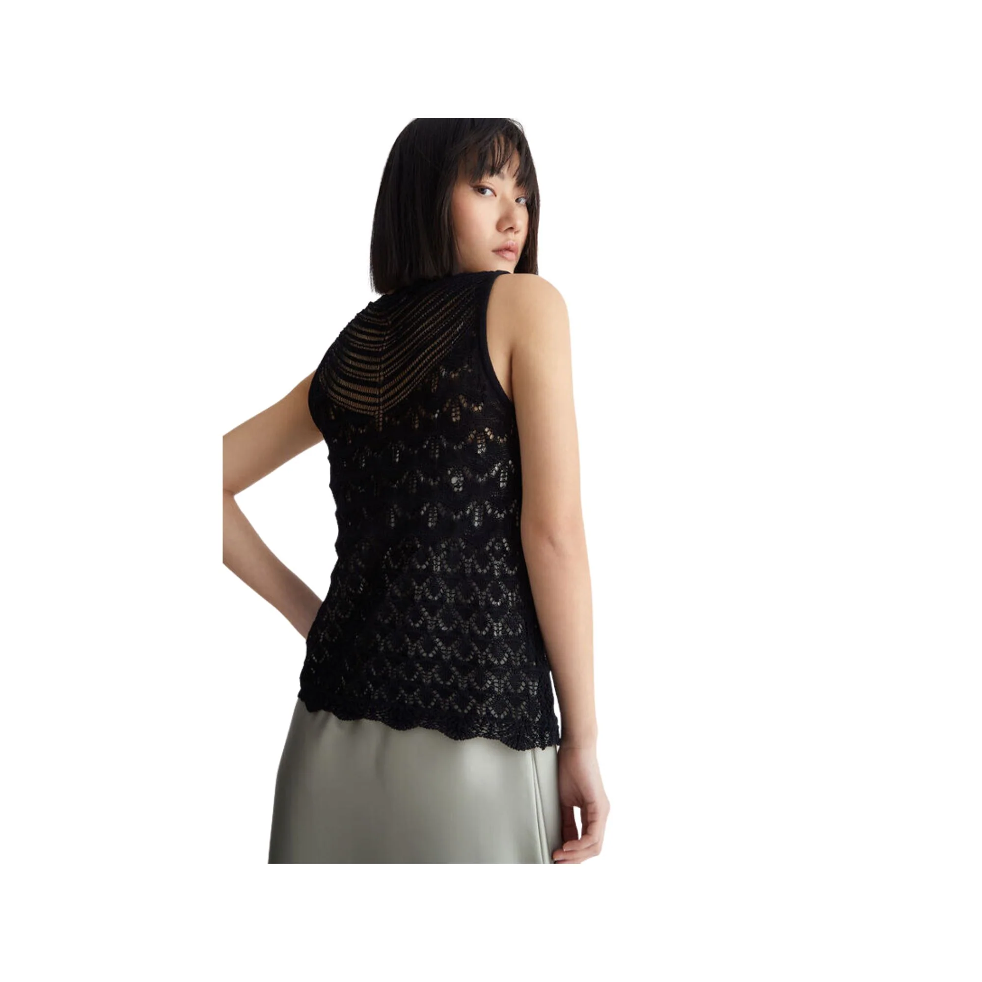 TOP ECOSOSTENIBILE IN MAGLIA - NERO - Image 8
