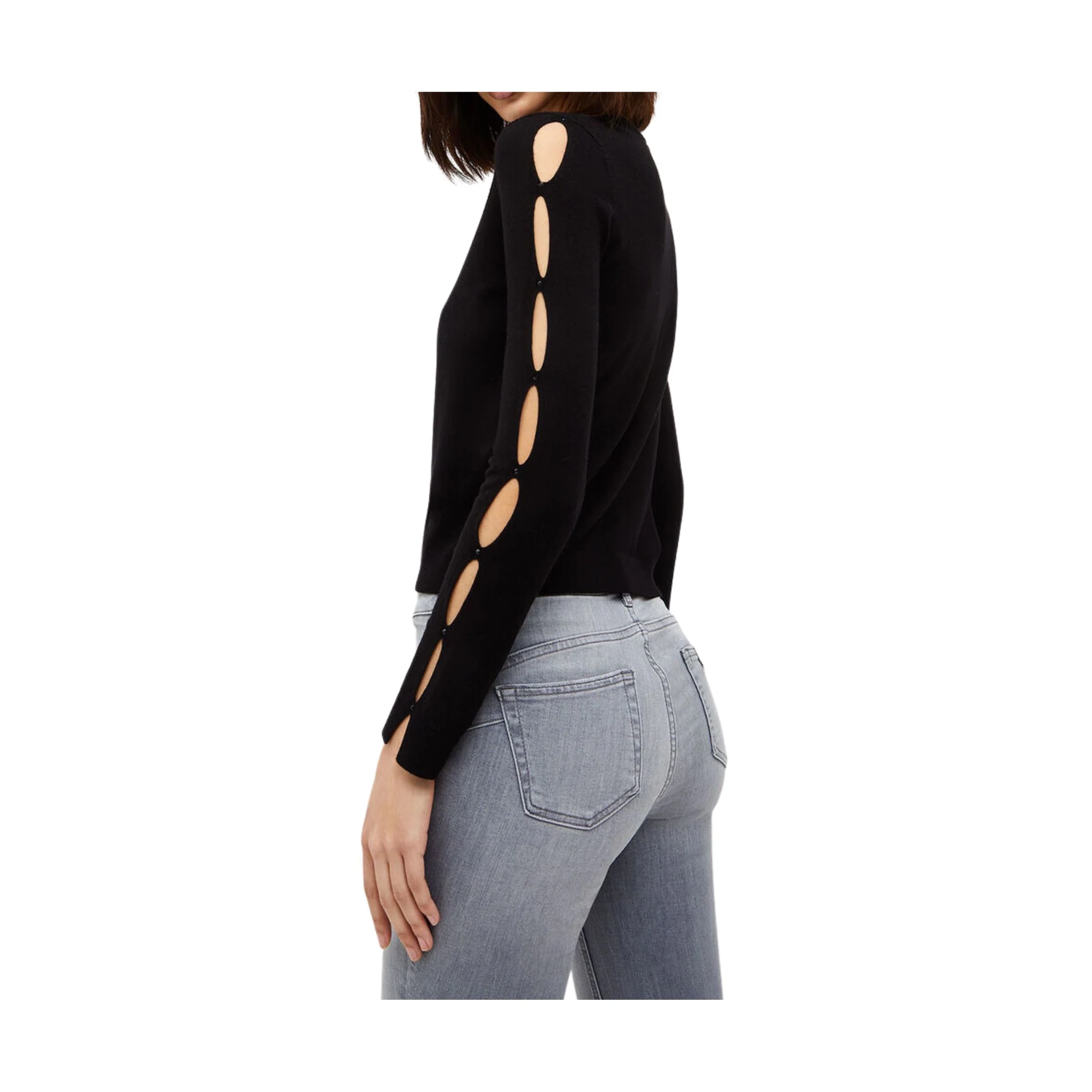 Cardigan Donna con motivo cut out sulle maniche - Image 3