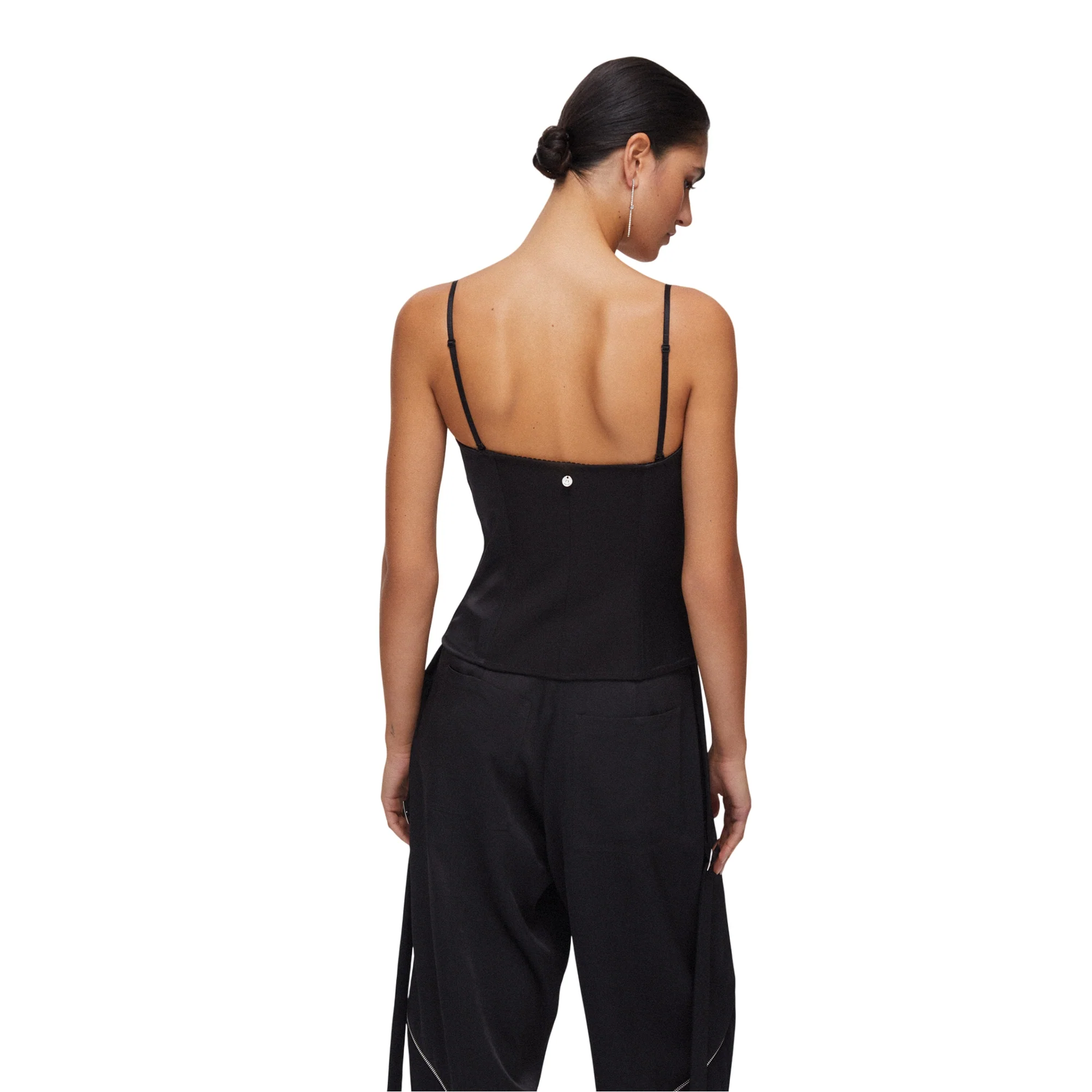 Top Bustiera Donna in raso nero - Image 3