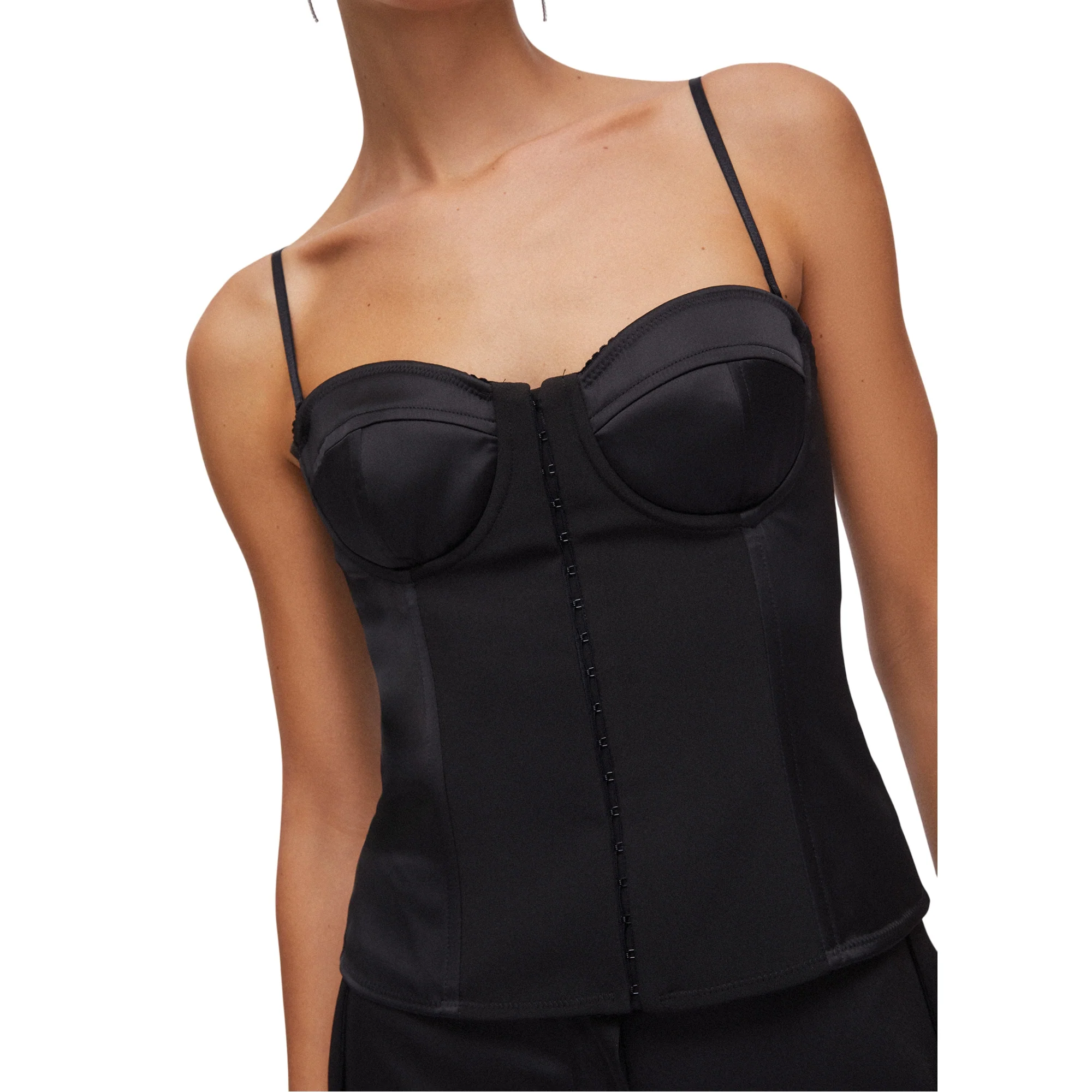 Top Bustiera Donna in raso nero - Image 4