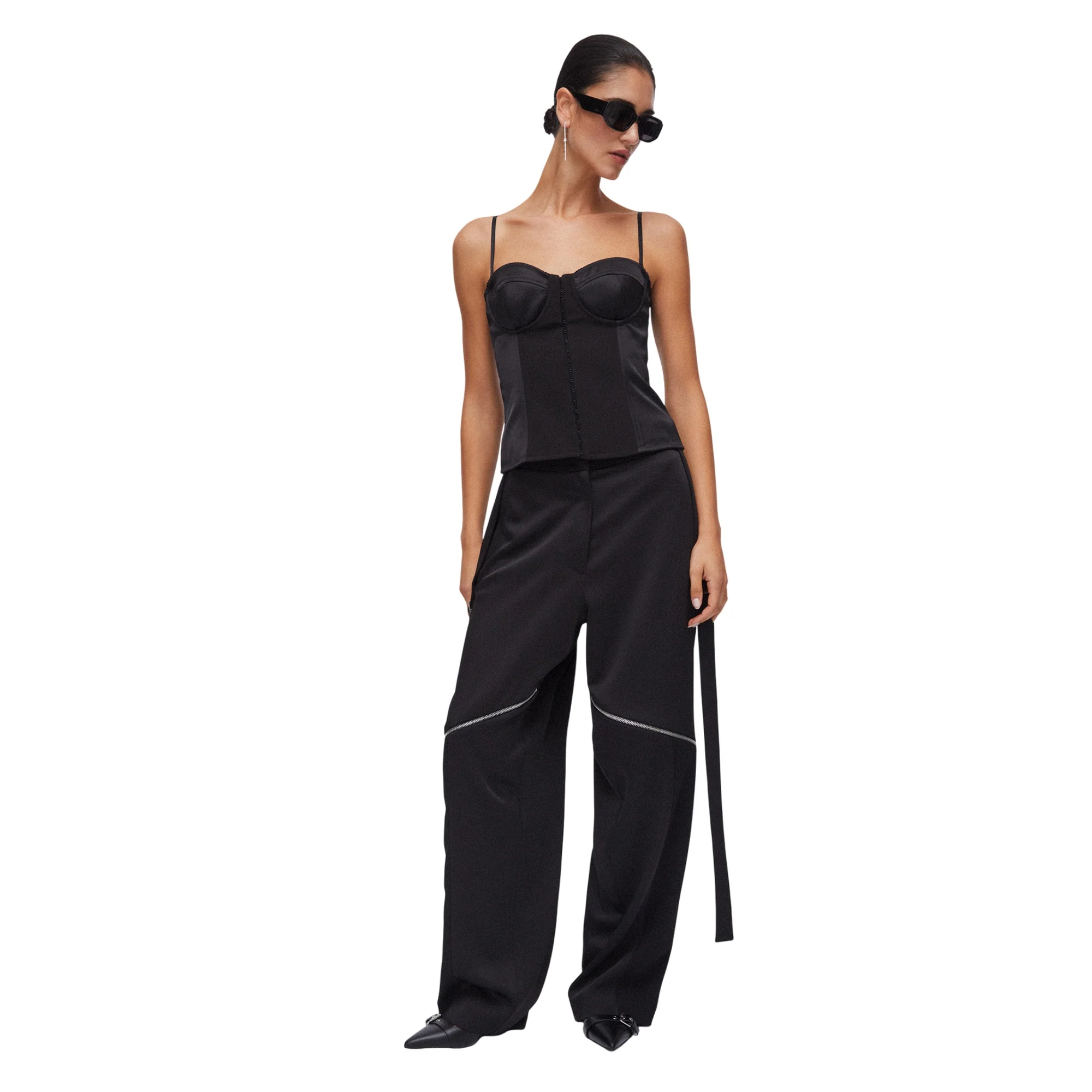 Top Bustiera Donna in raso nero - Image 5