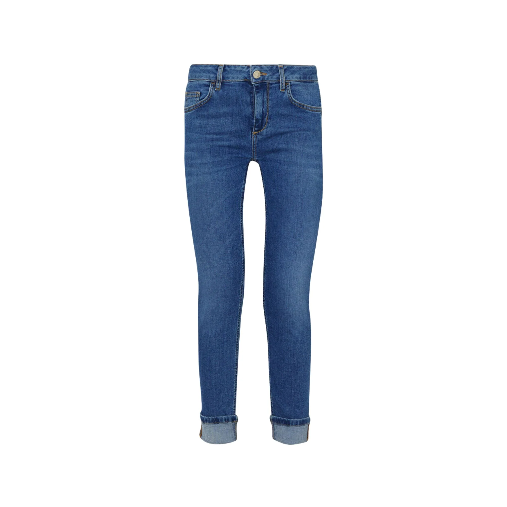Jeans Donna skinny con risvolto