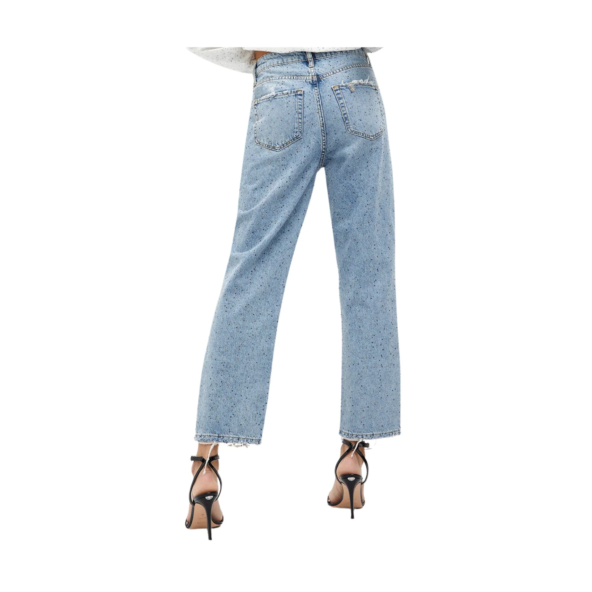 Jeans Donna con strass all over - Image 3