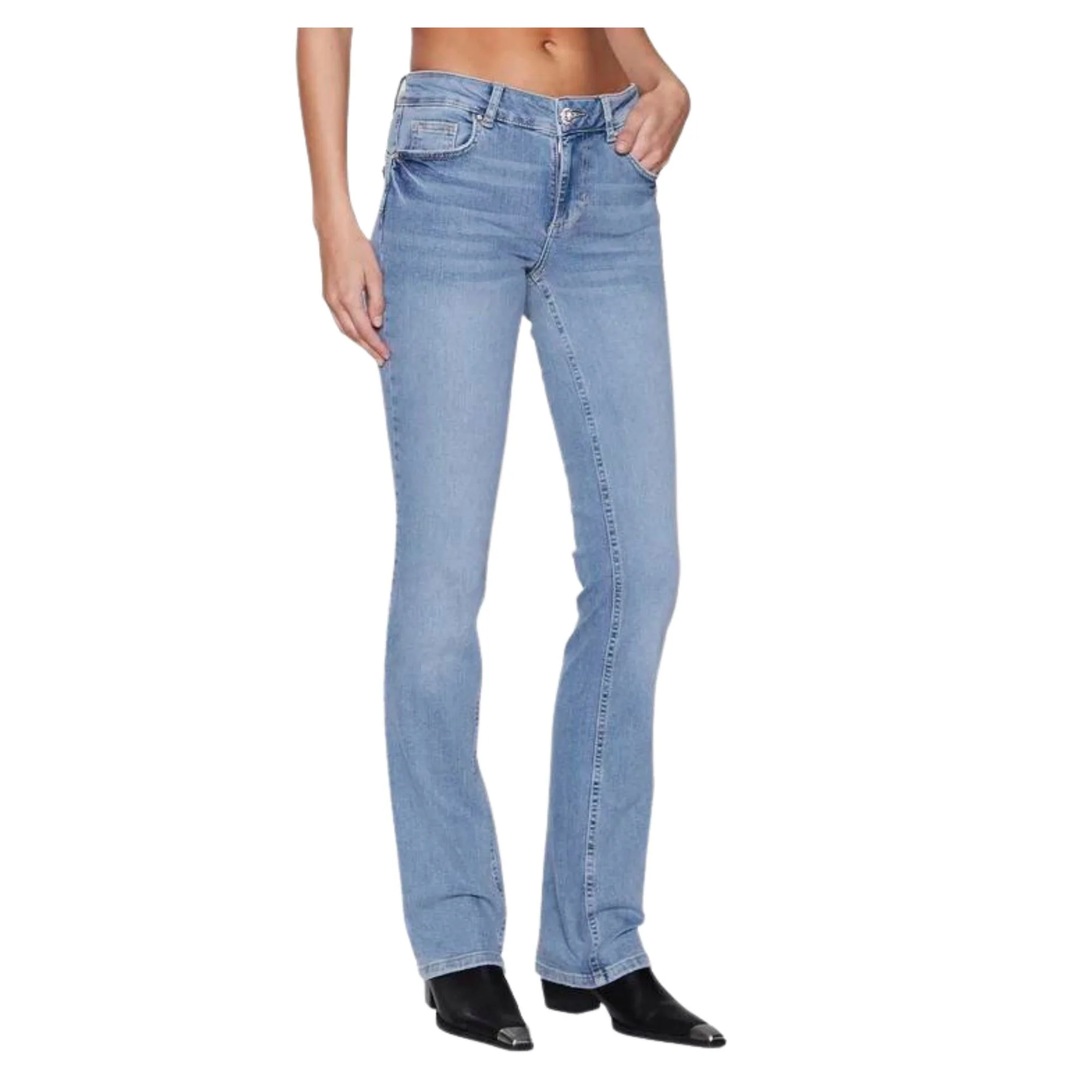 Jeans Donna slim con bottone gioiello - Image 2