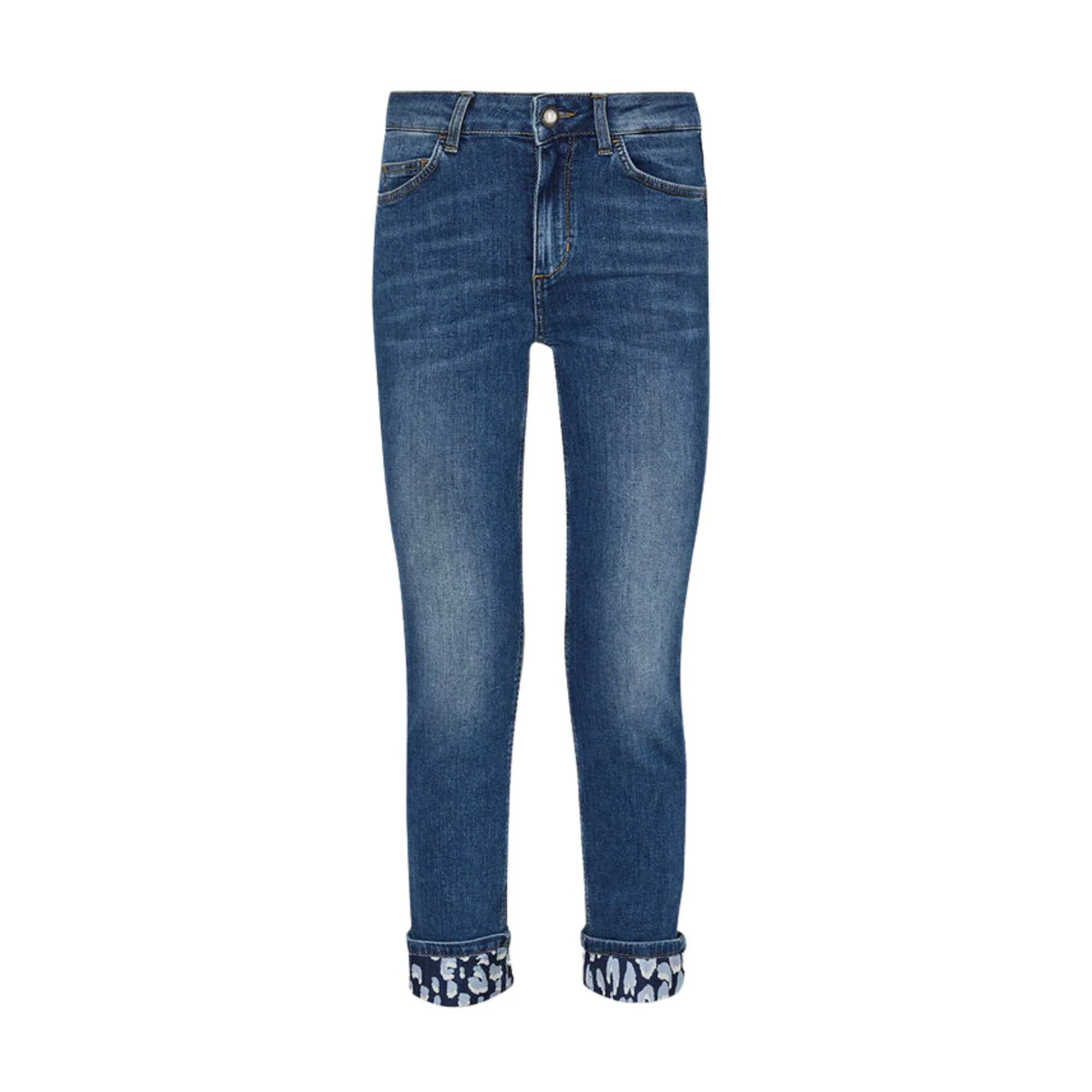 Jeans Donna a vita alta dettaglio animalier