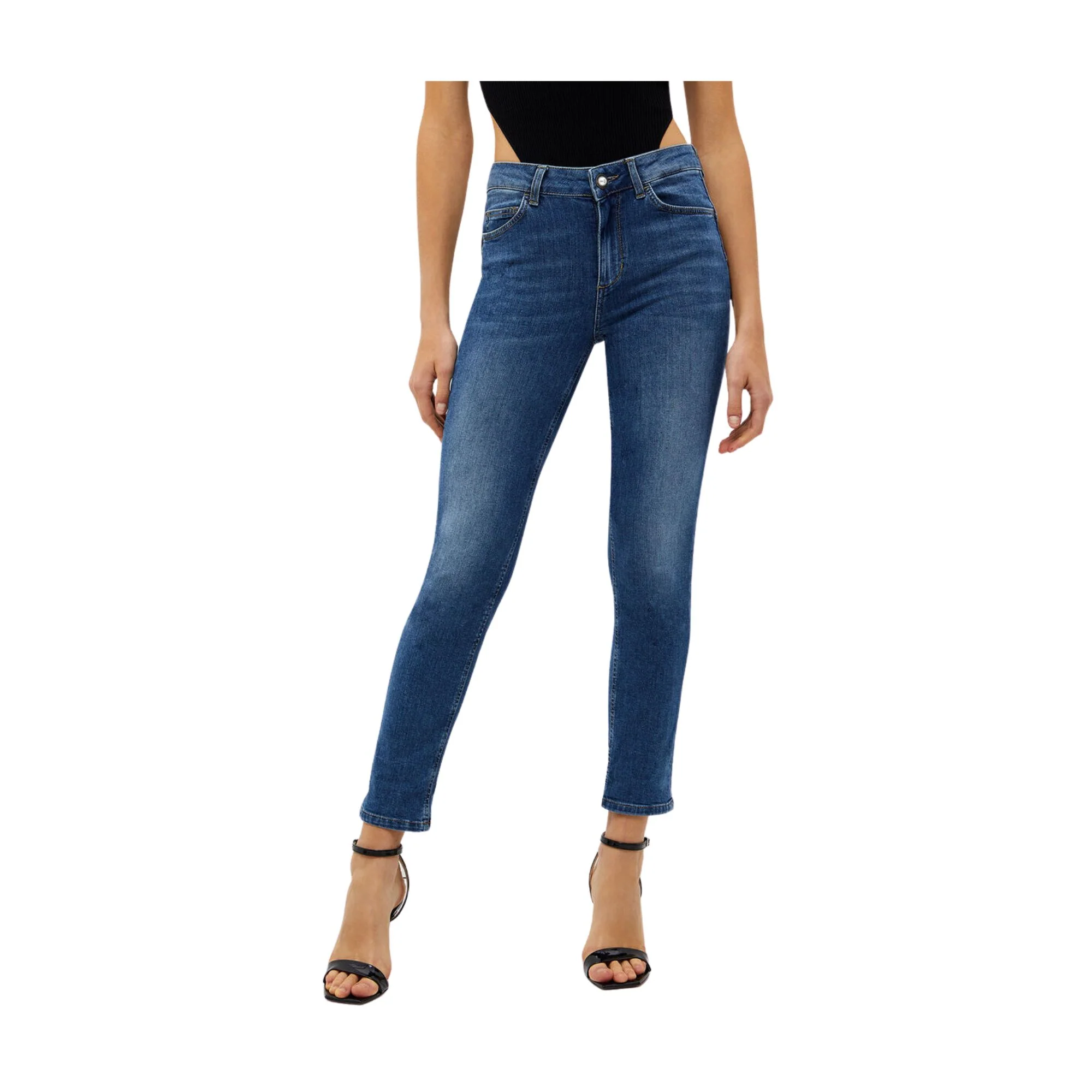 Jeans Donna a vita alta dettaglio animalier - Image 2