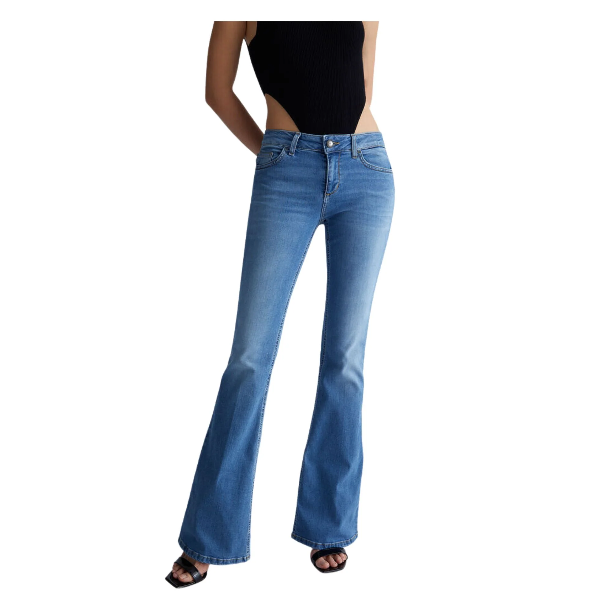 Jeans Donna a vita bassa con gamba flare - Image 2