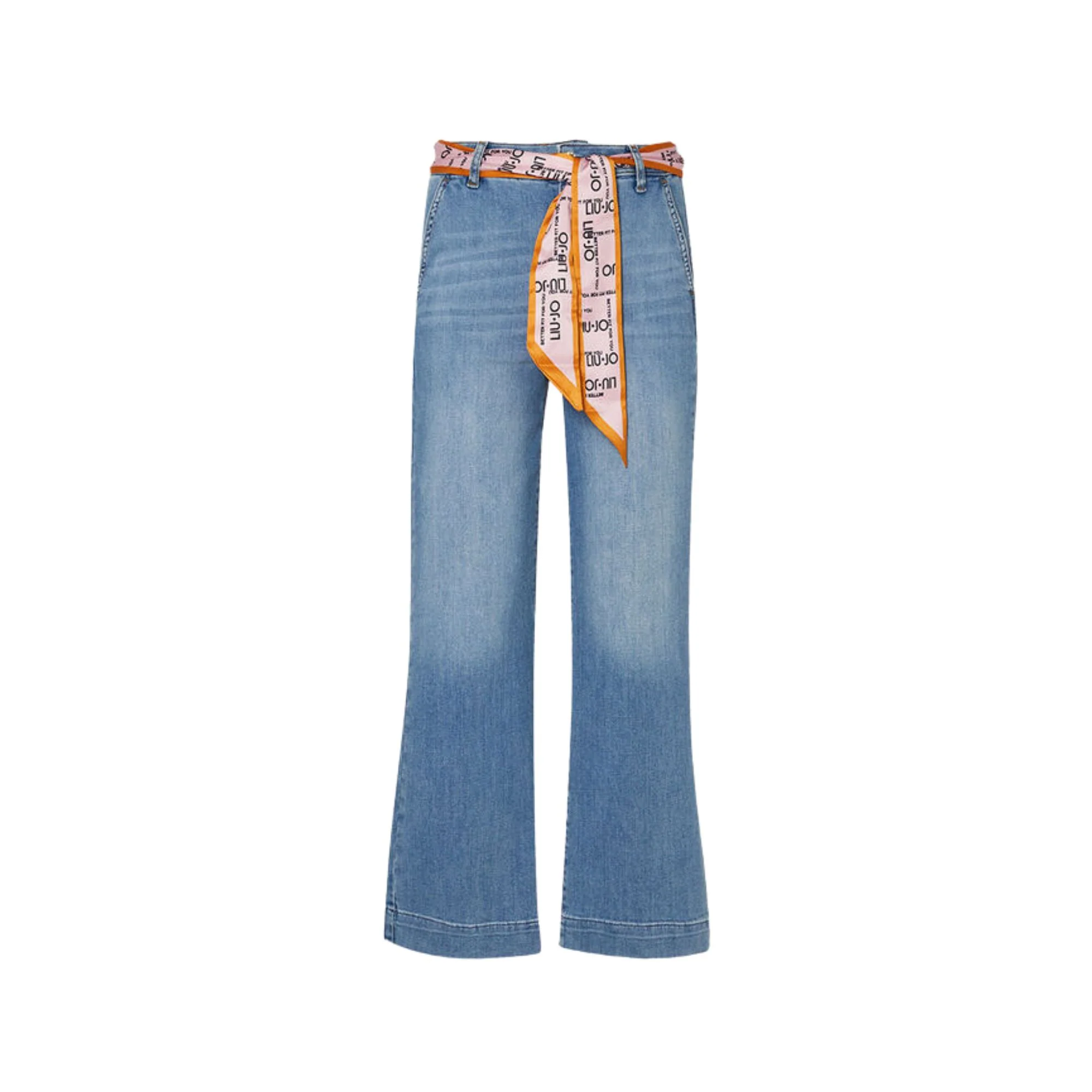 Jeans Donna mini flare con foulard