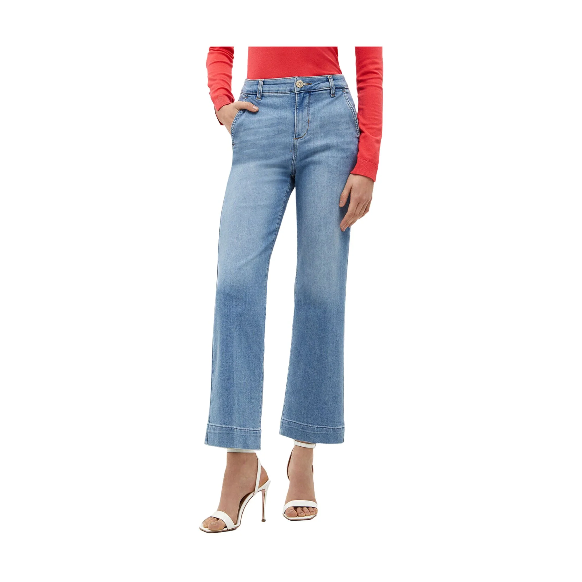 Jeans Donna mini flare con foulard - Image 2