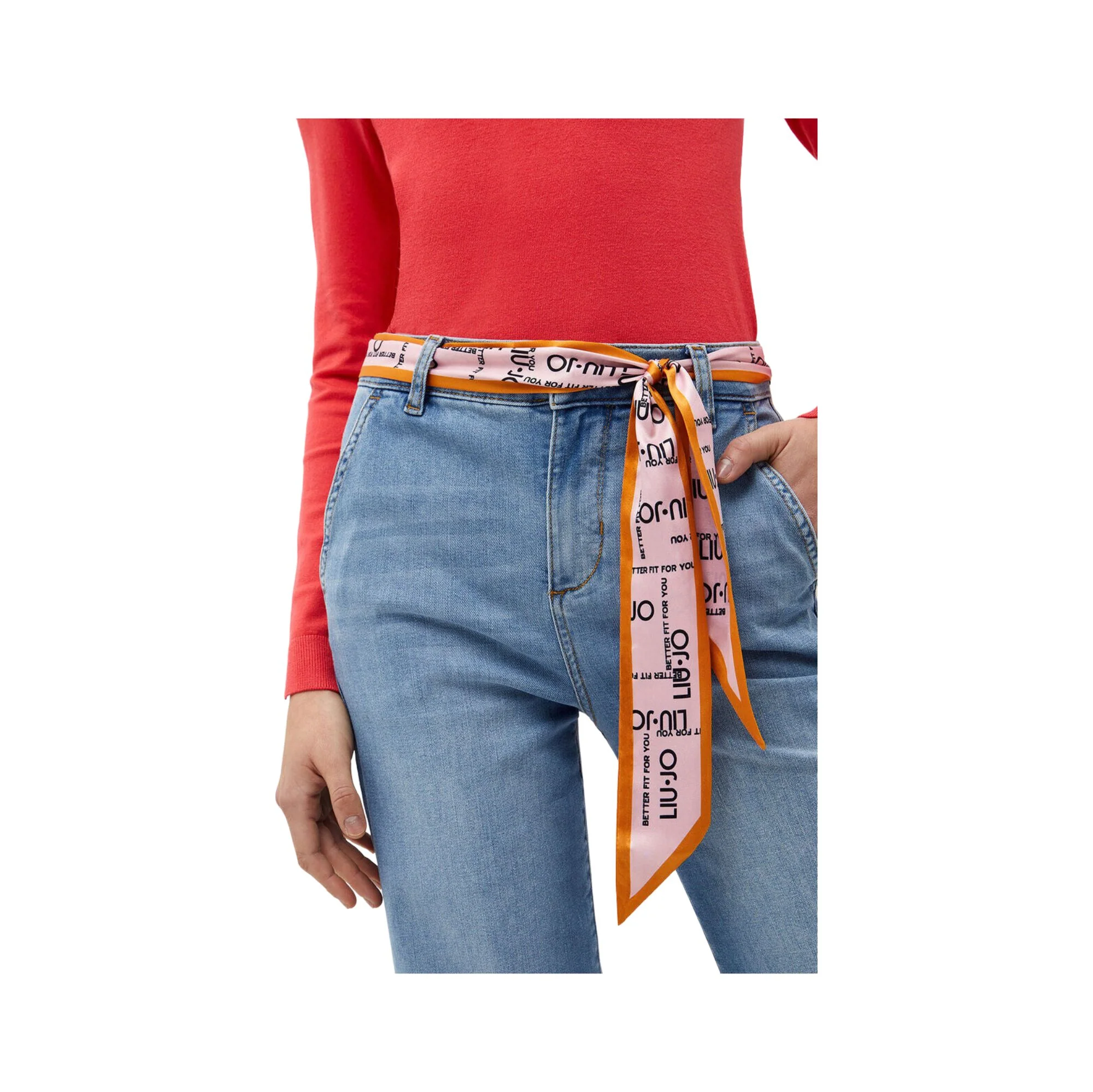 Jeans Donna mini flare con foulard - Image 4