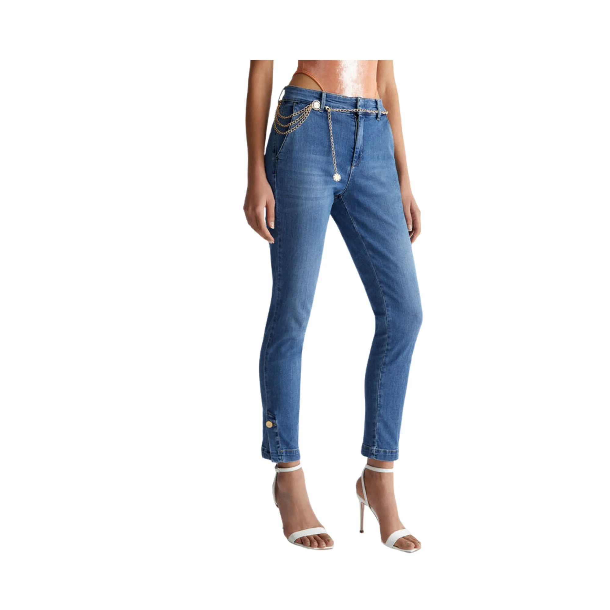 Jeans Chino In Denim Donna - Denim Blu - Image 2