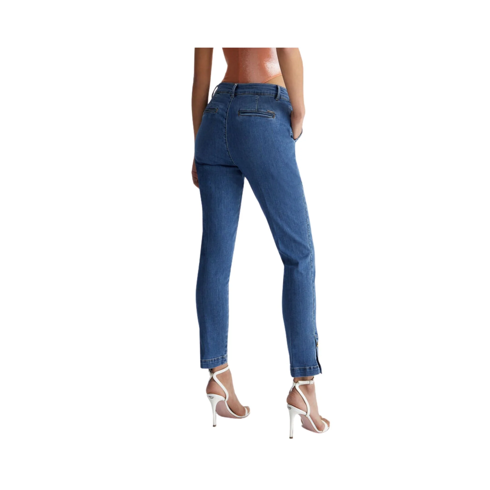 Jeans Chino In Denim Donna - Denim Blu - Image 3