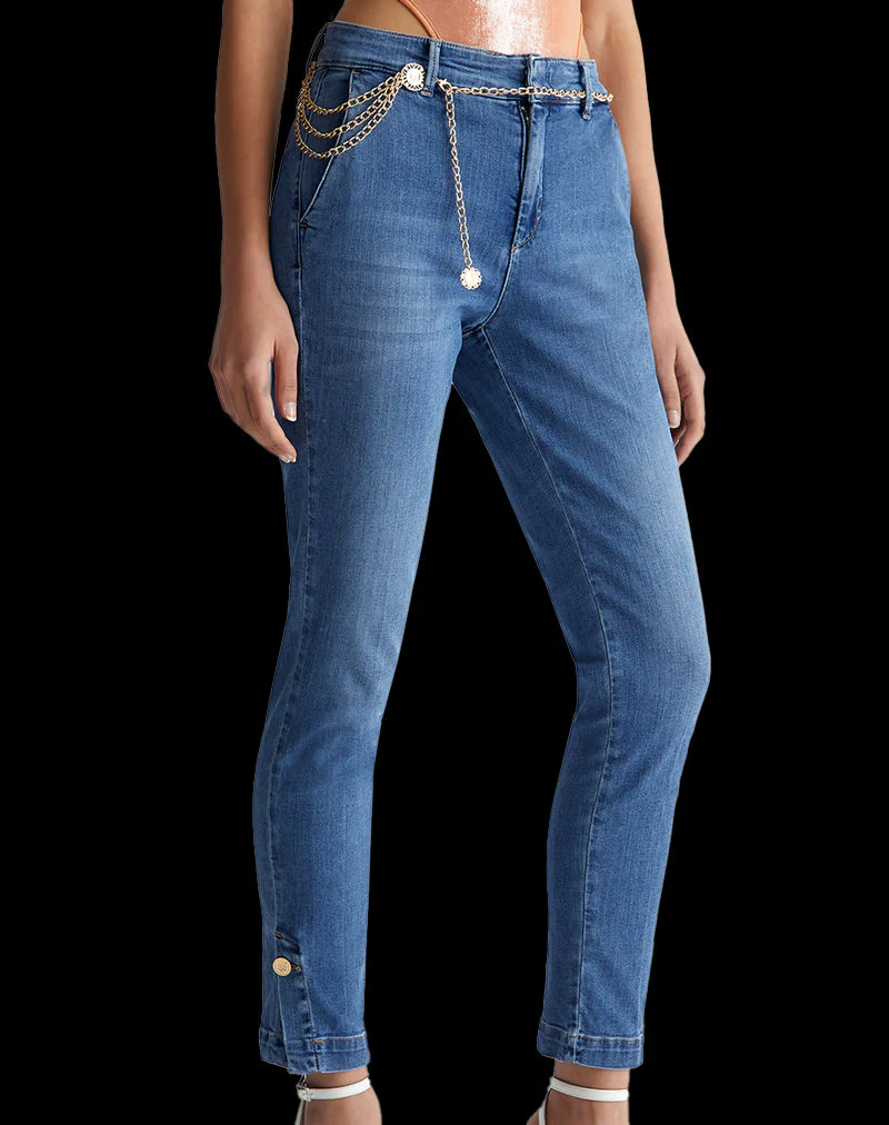 Jeans Chino In Denim Donna - Denim Blu - Image 6
