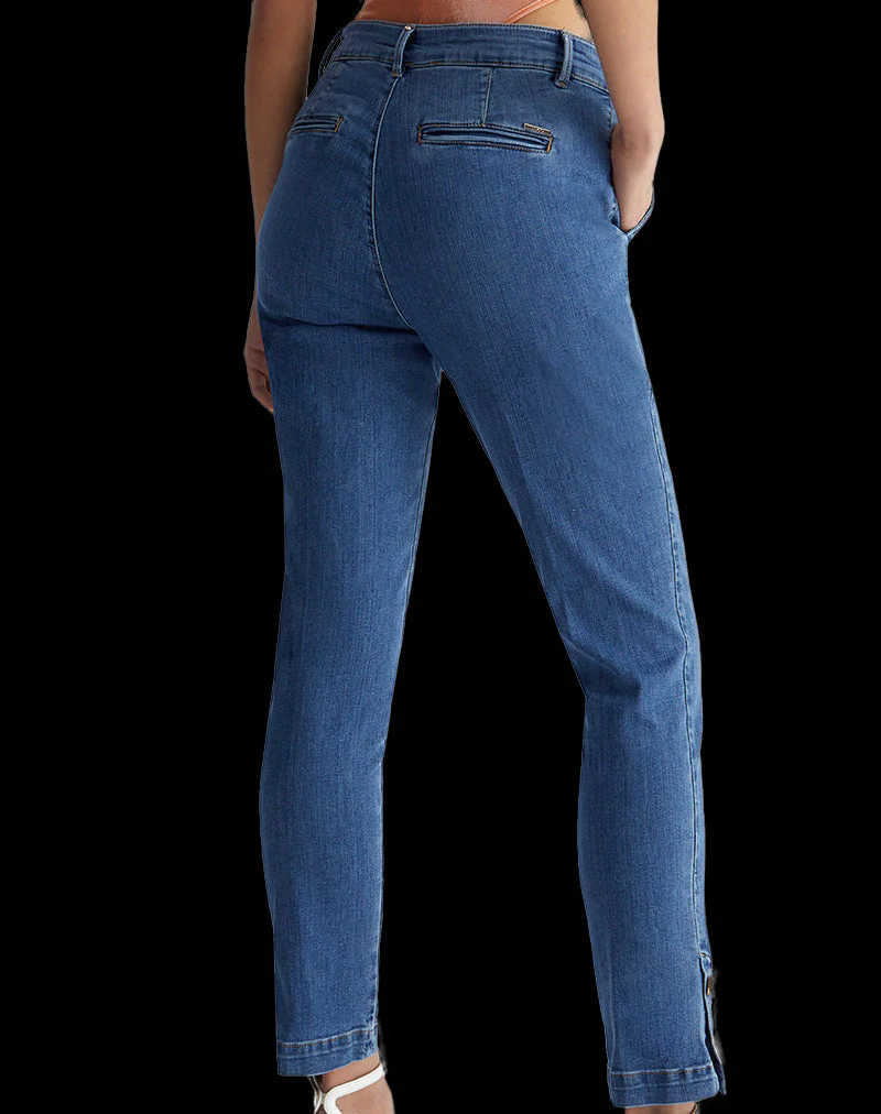 Jeans Chino In Denim Donna - Denim Blu - Image 7