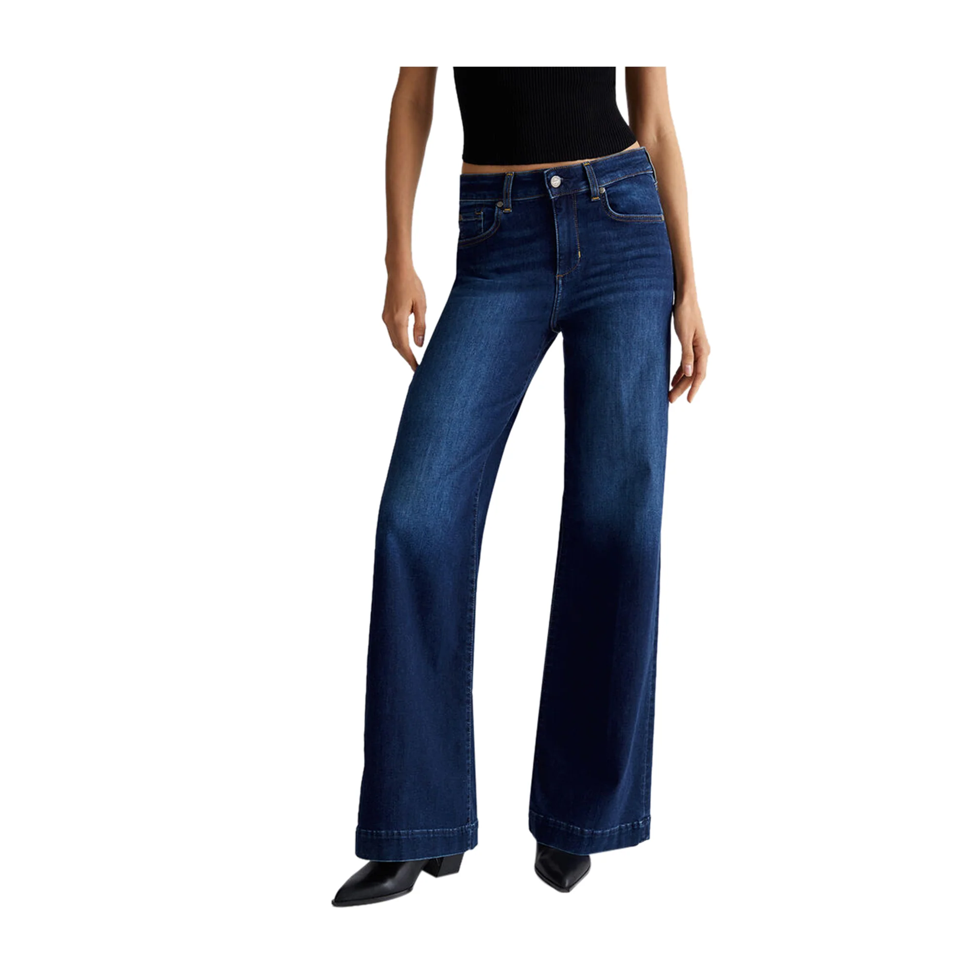Jeans Donna con gamba flare con piega stirata - Image 2